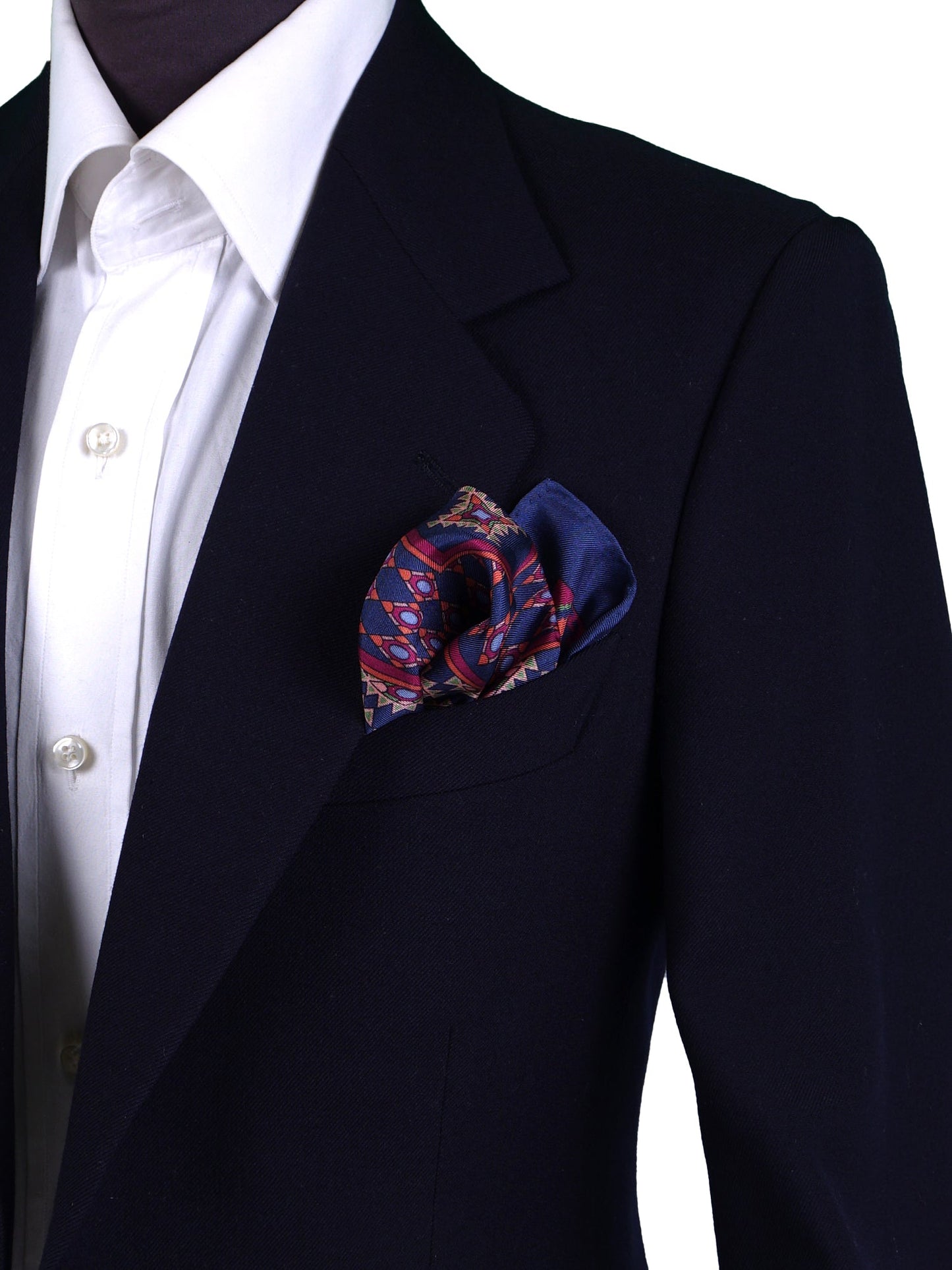 Blue Pocket Square in Pure Printed Silk ETNICO