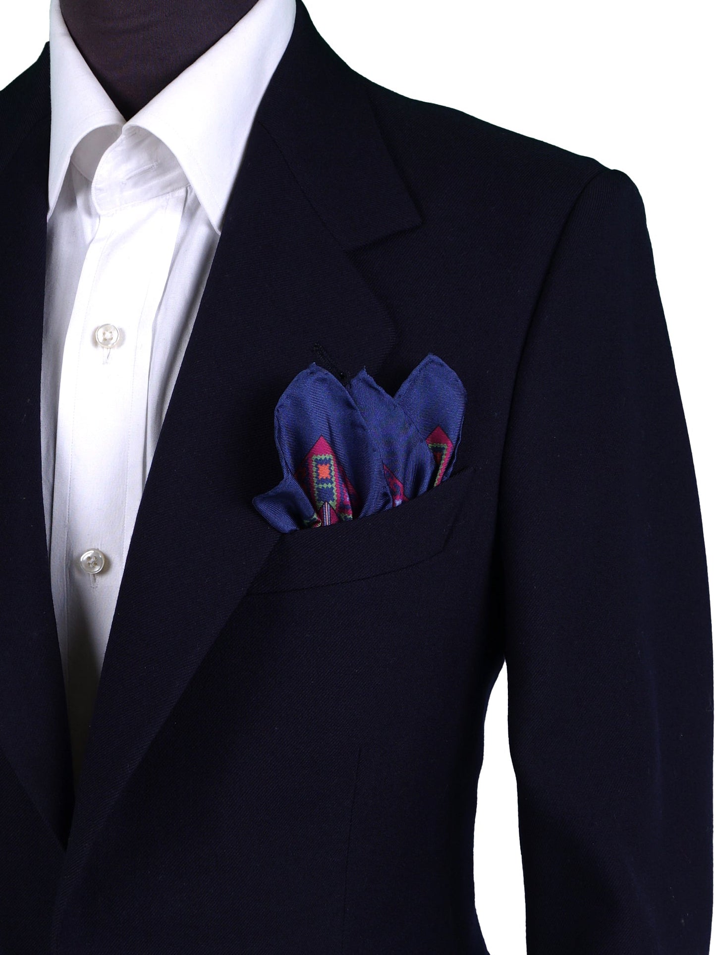 Blue Pocket Square in Pure Printed Silk ETNICO