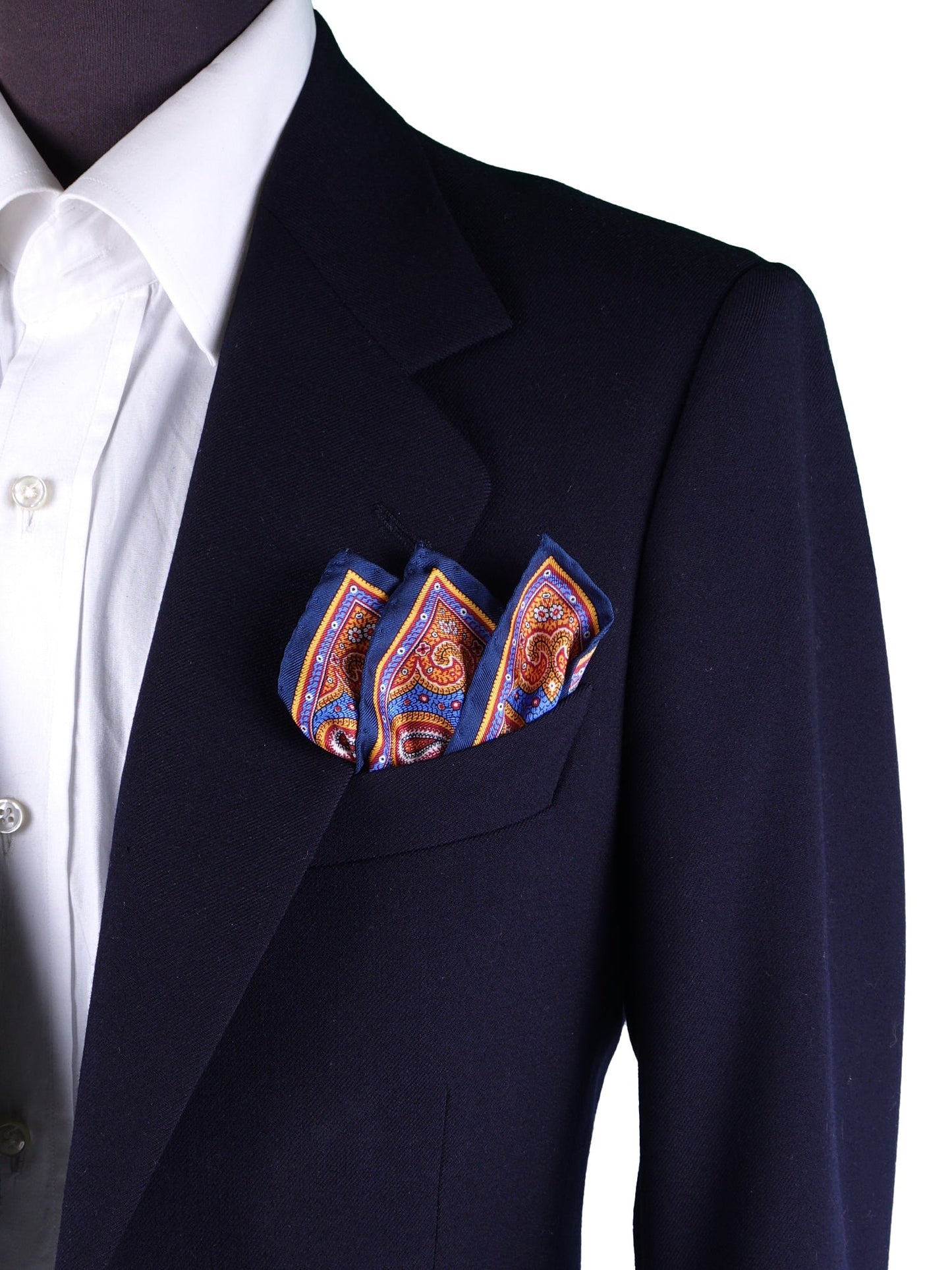 Blue Pocket Square in Pure Printed Silk MIMMO