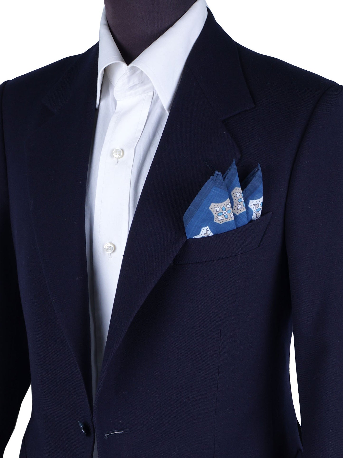 Blue Cotton Pocket Square GIANGY