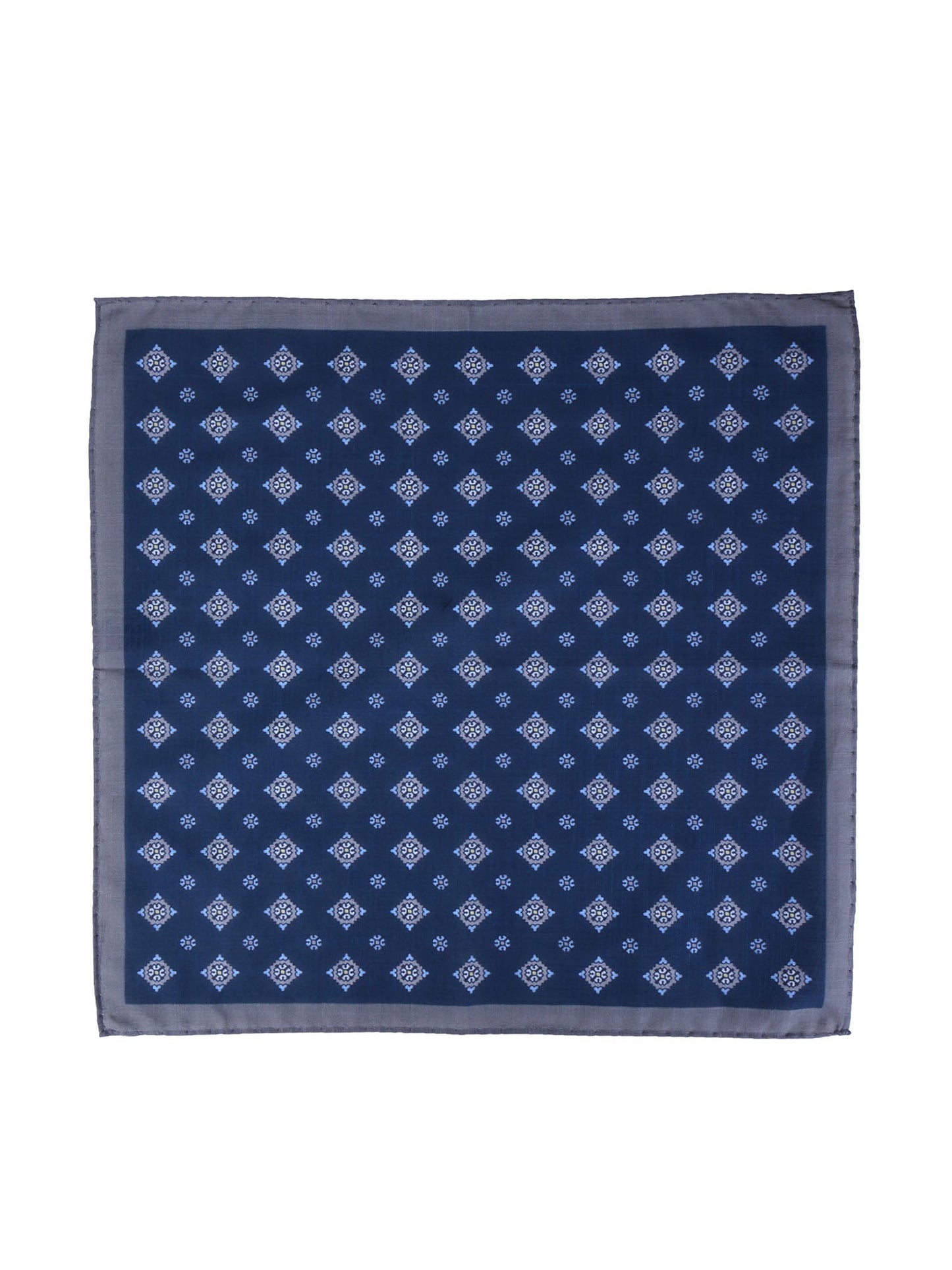 Blue/Gray Cotton Pocket Square KRISTY