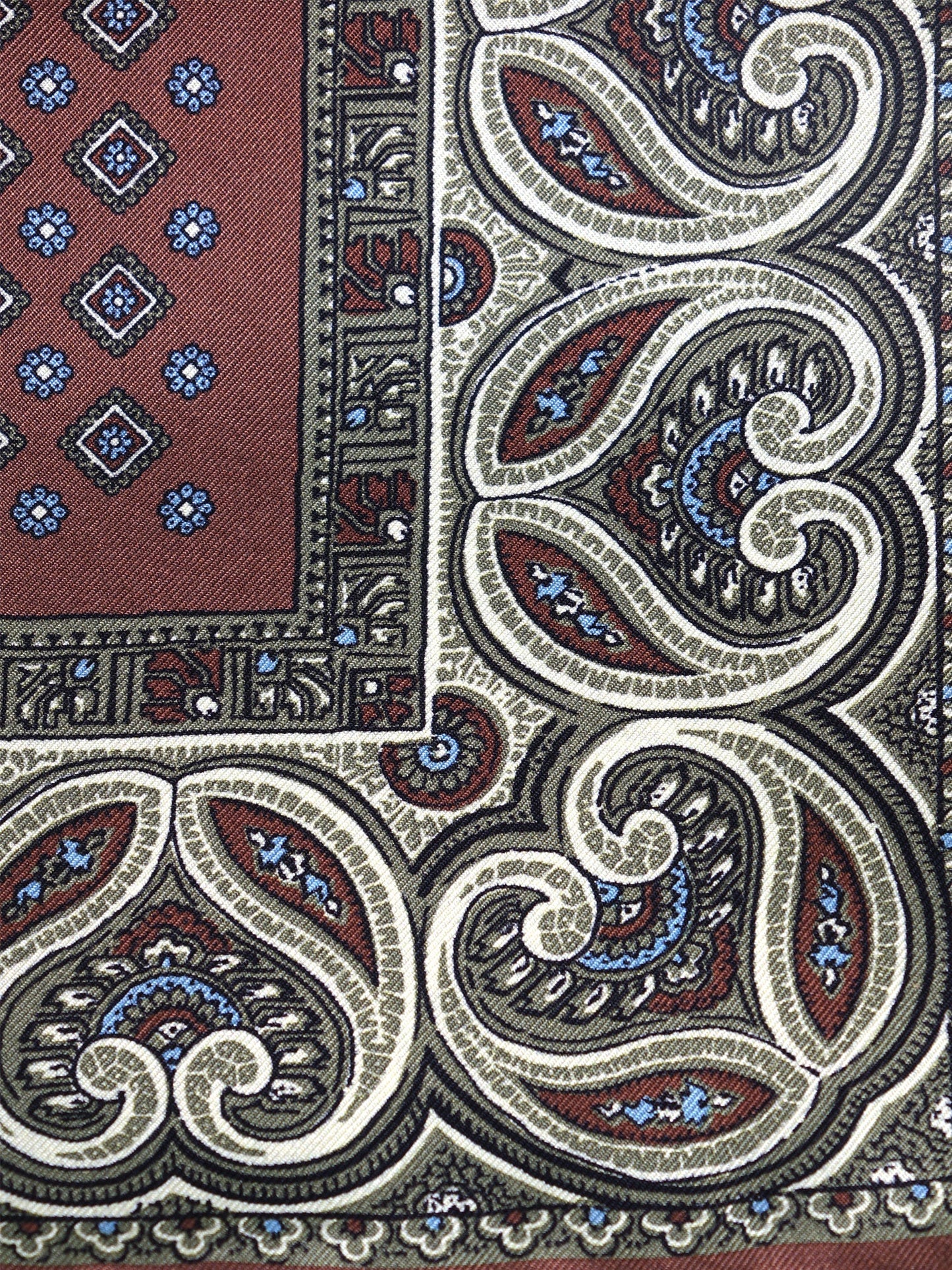 Brown Pocket Square in 100% Printed Silk GAVINO