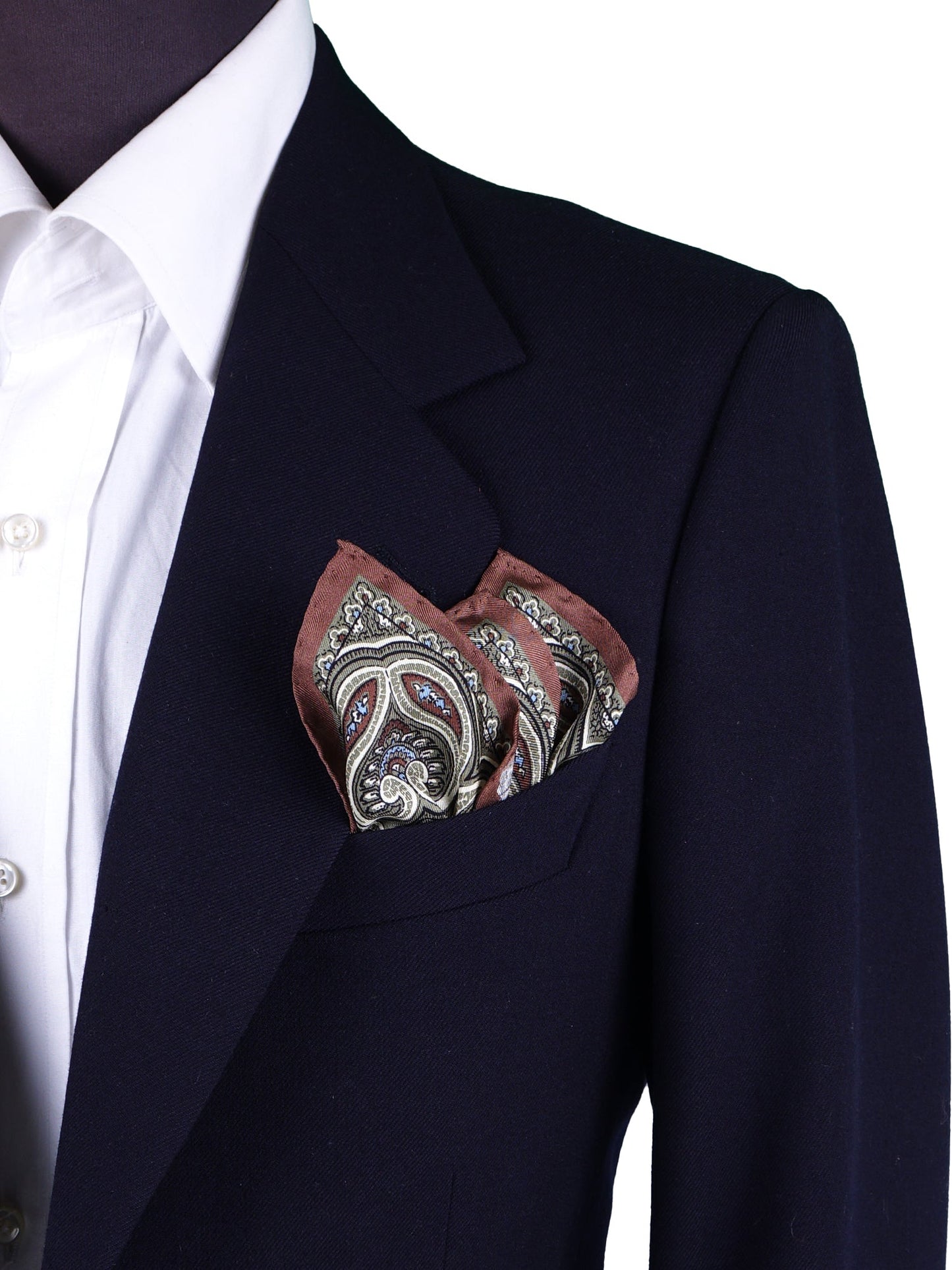 Brown Pocket Square in 100% Printed Silk GAVINO