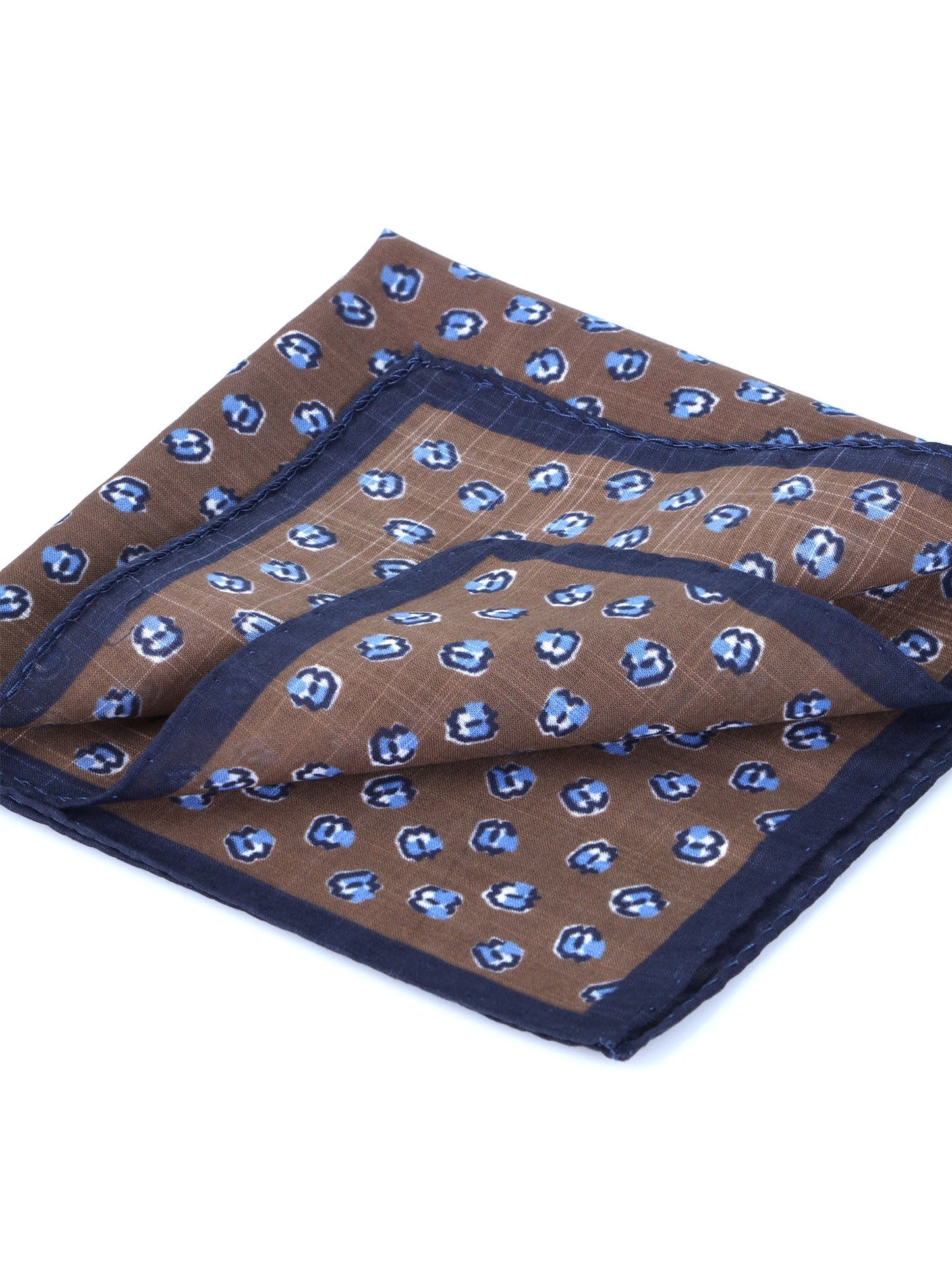 Brown Cotton Pocket Square DANIEL