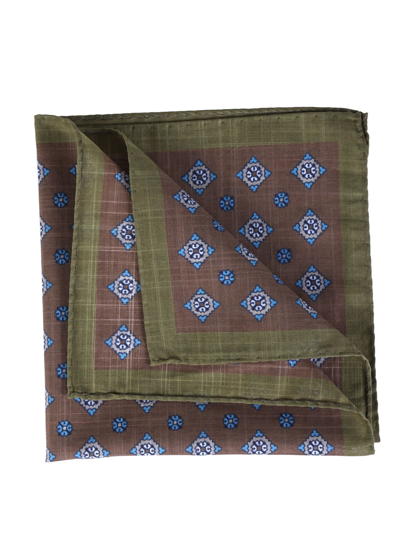 Brown Cotton Pocket Square KRISTY