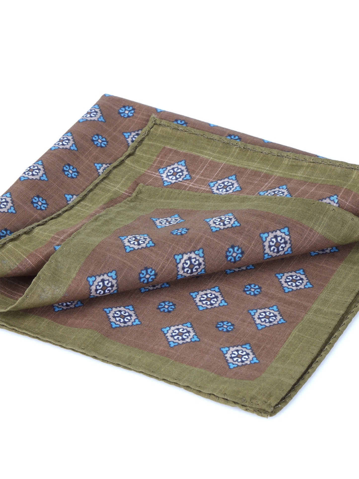Brown Cotton Pocket Square KRISTY