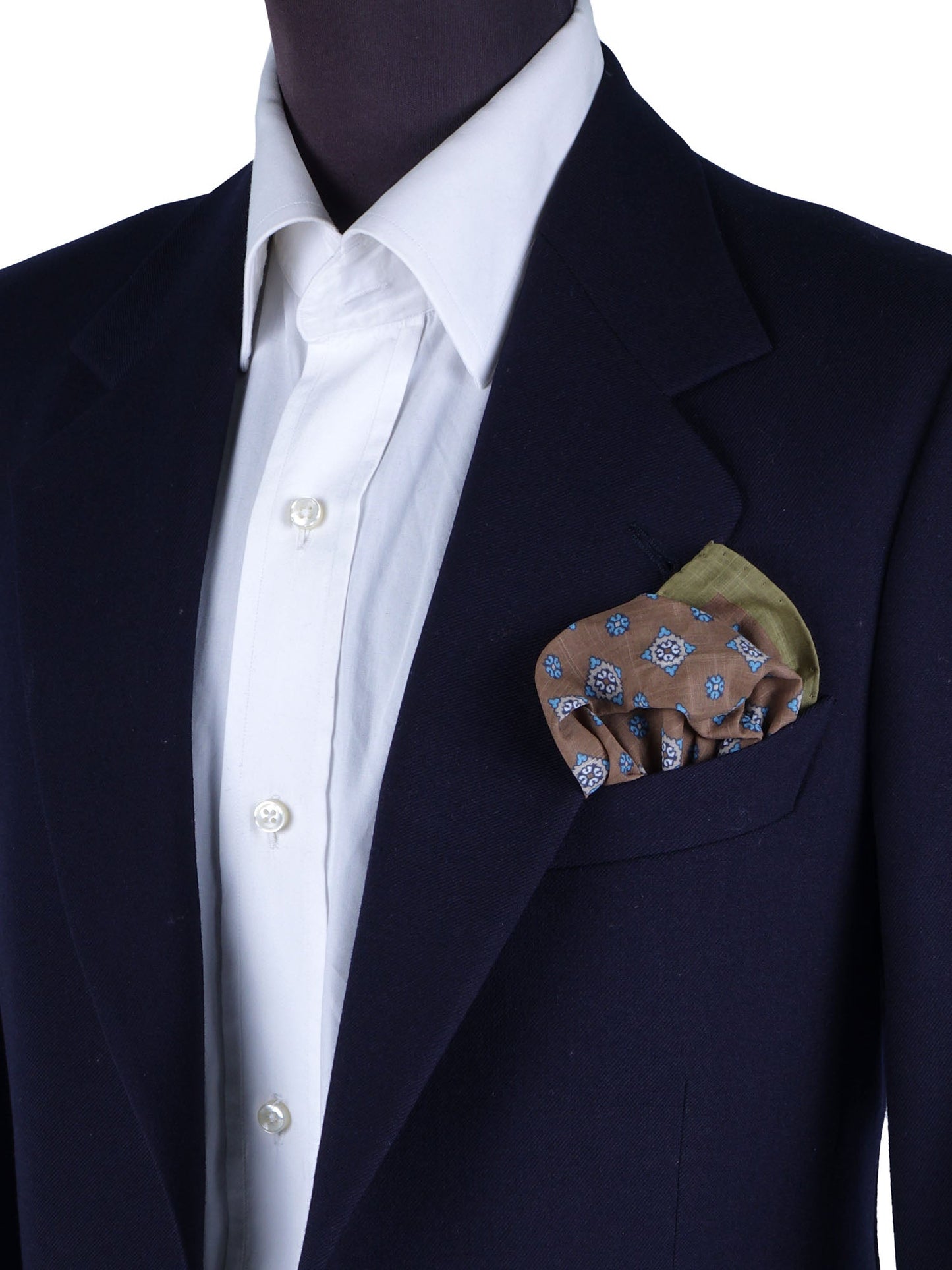 Brown Cotton Pocket Square KRISTY