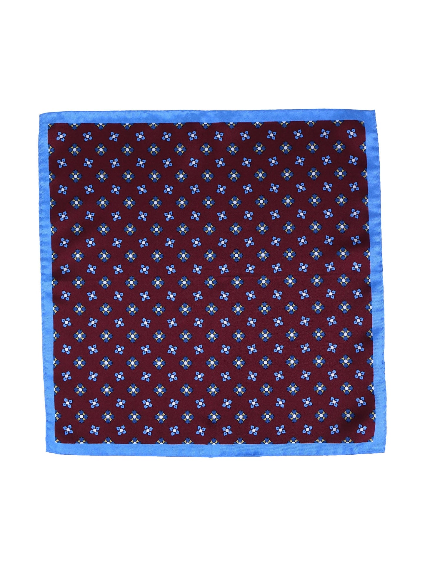 Bordeaux silk printed pocket square ENEA