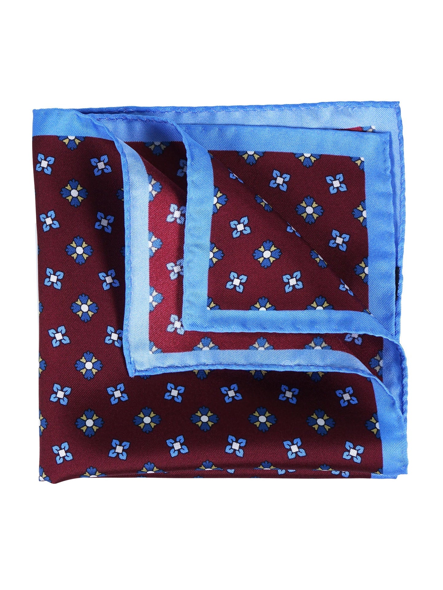 Bordeaux silk printed pocket square ENEA