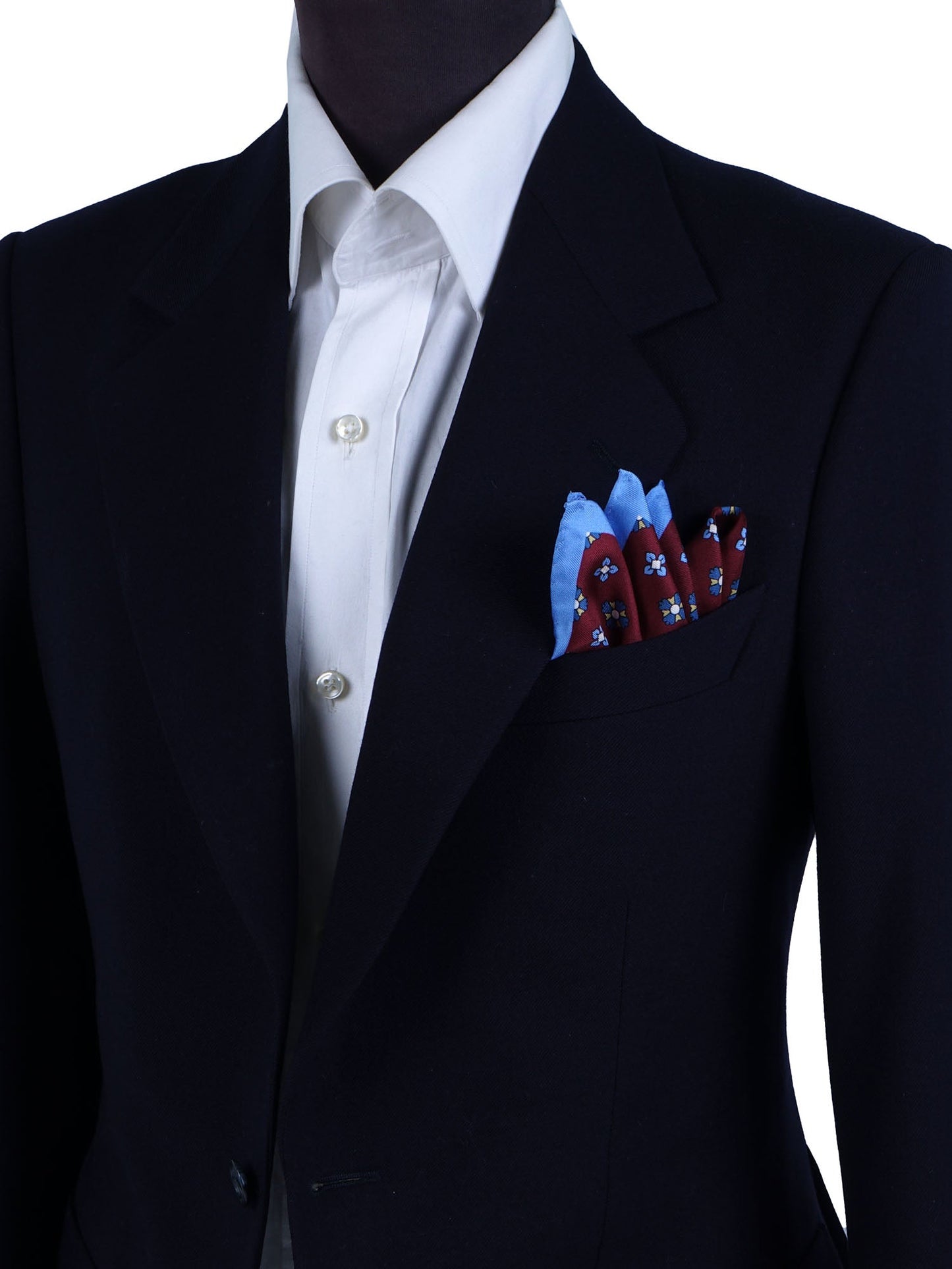 Bordeaux silk printed pocket square ENEA