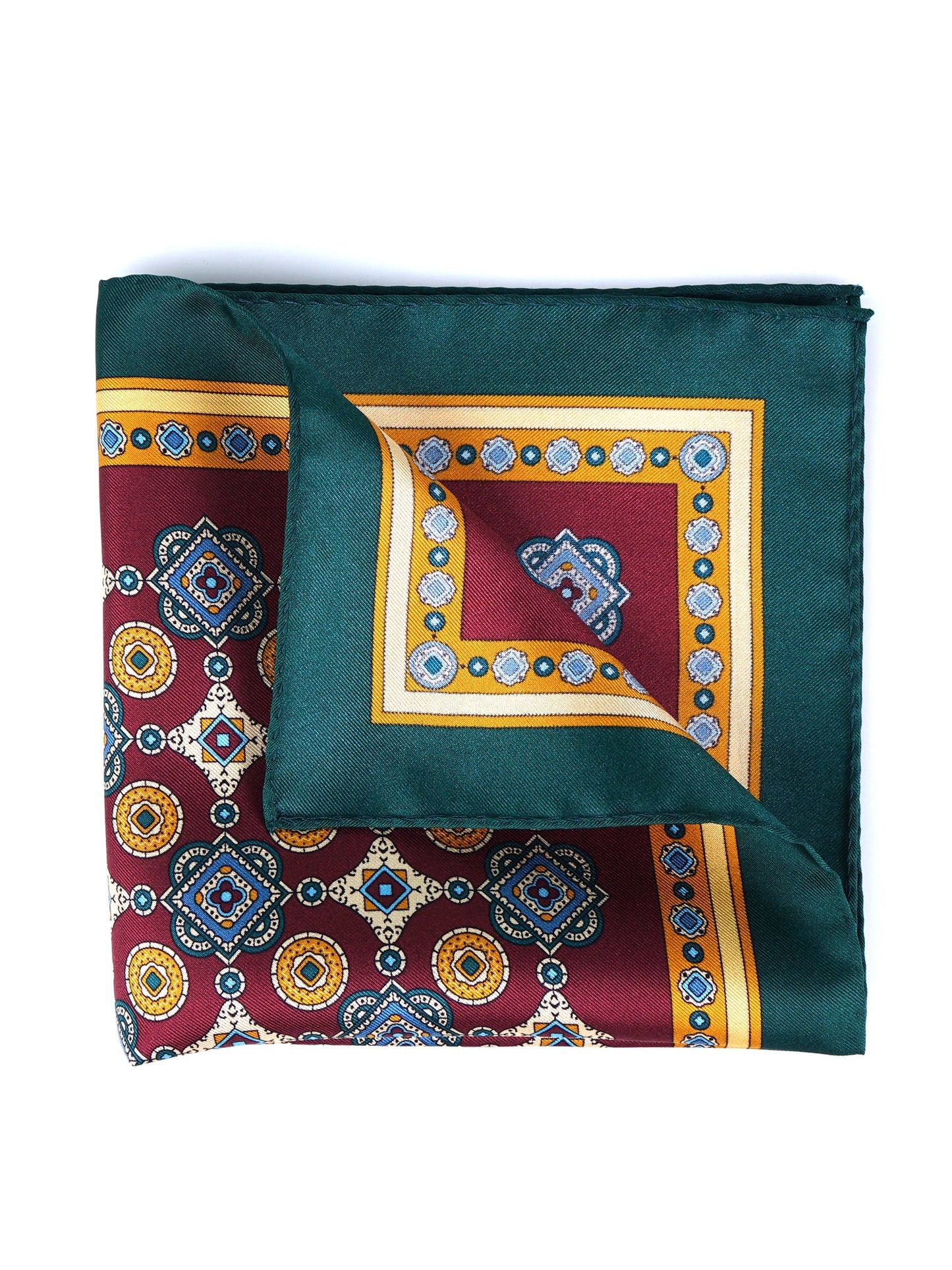 Bordeaux Printed Silk Pocket Square MAFFEI
