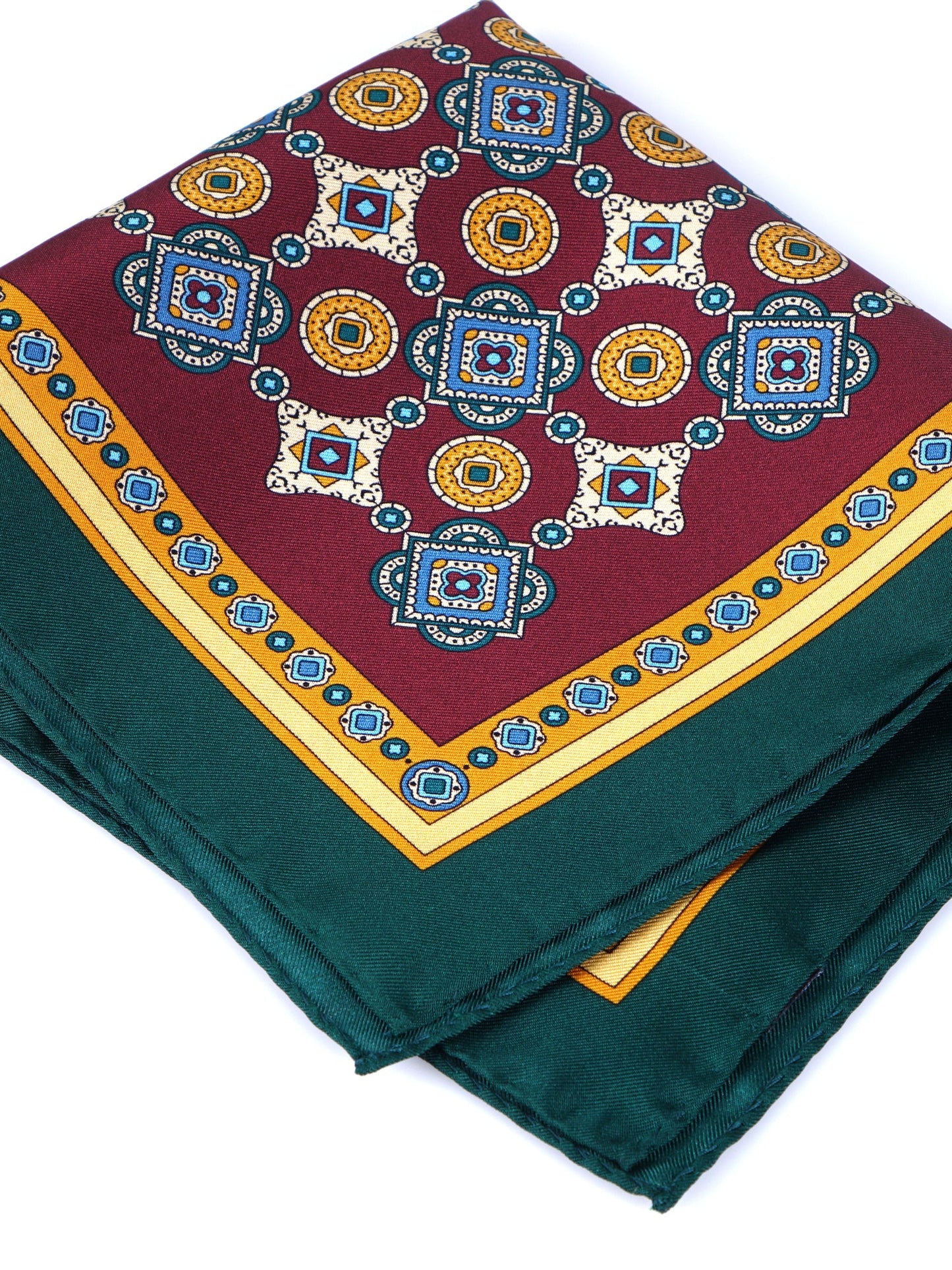 Bordeaux Printed Silk Pocket Square MAFFEI