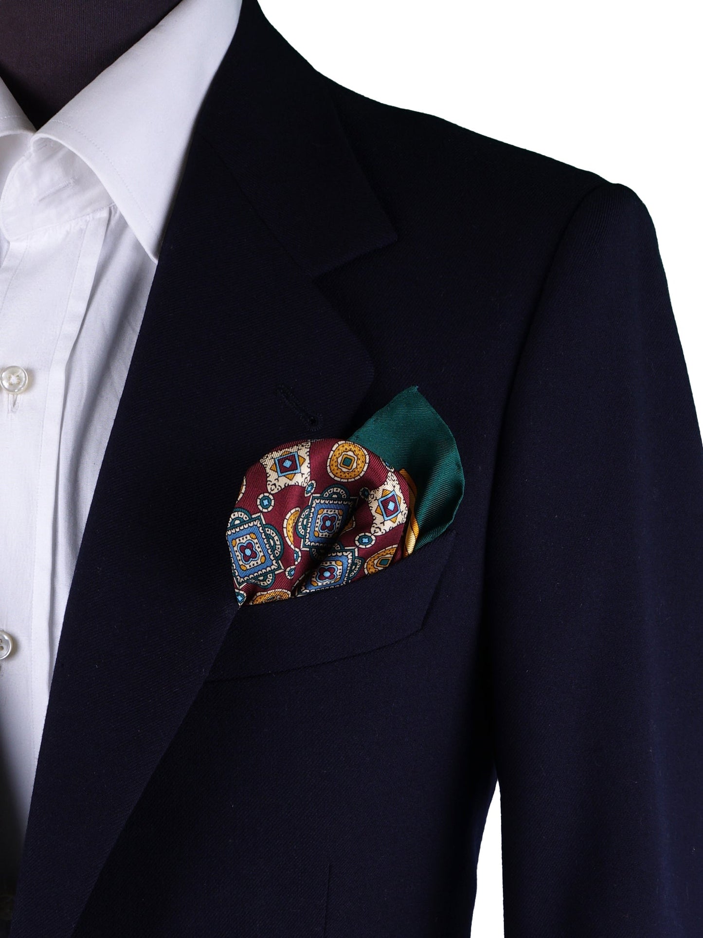 Bordeaux Printed Silk Pocket Square MAFFEI