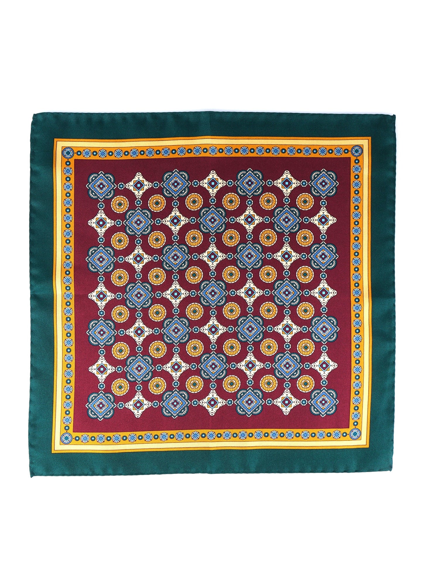 Bordeaux Printed Silk Pocket Square MAFFEI