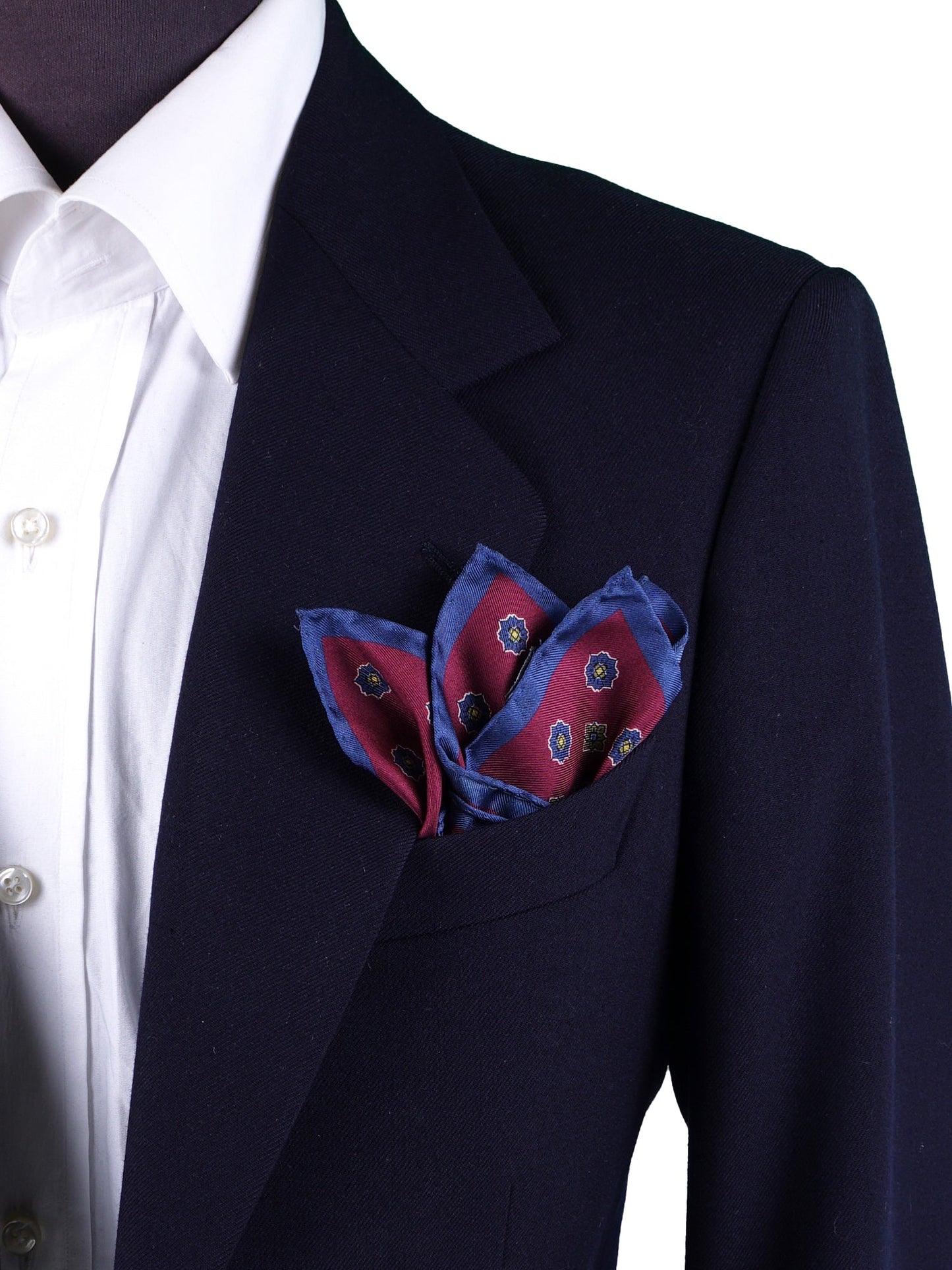 Bordeaux Pocket Square in Pure Printed Silk KARMA