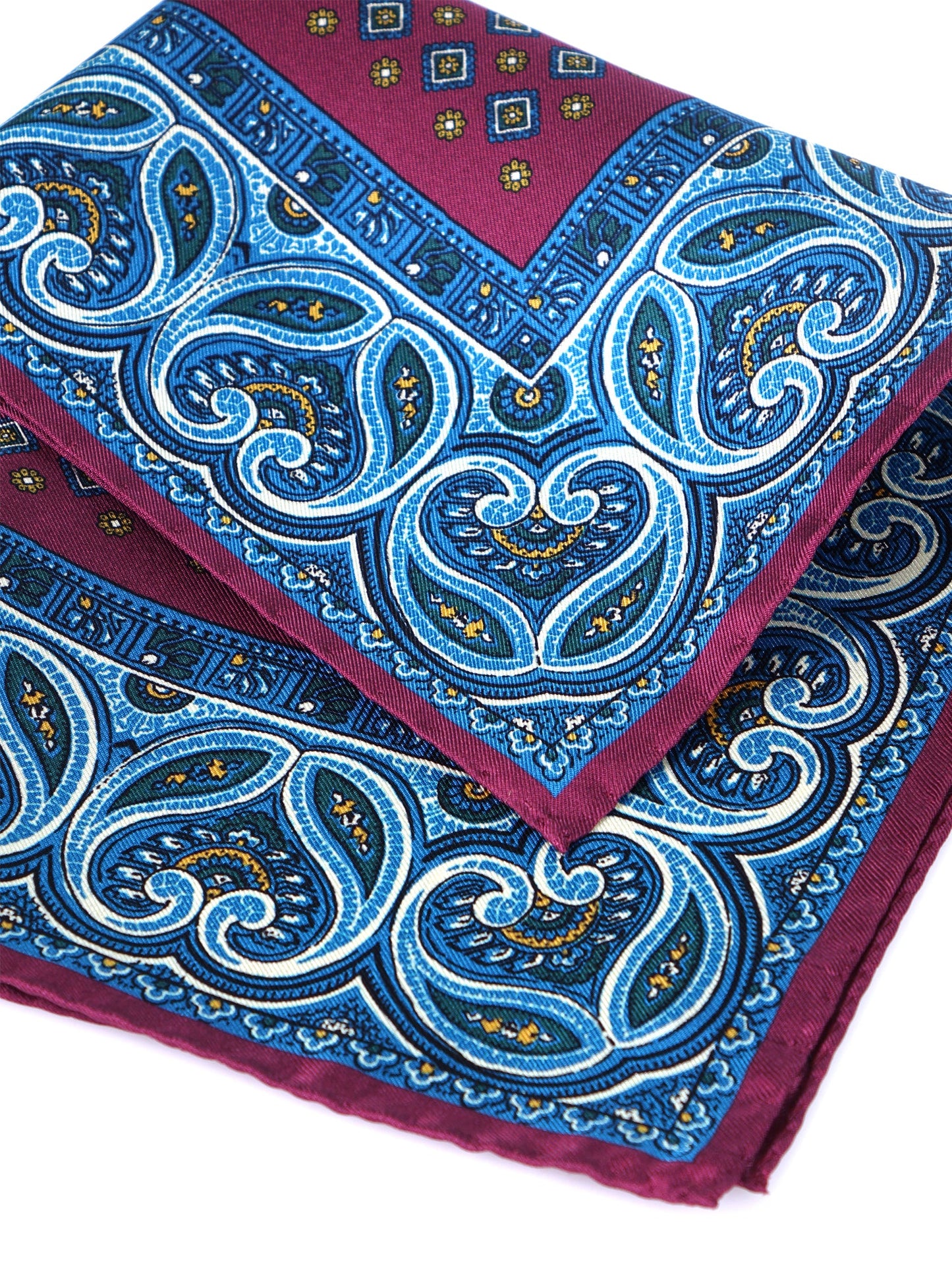 Bordeaux Printed Silk Pocket Square GAVINO