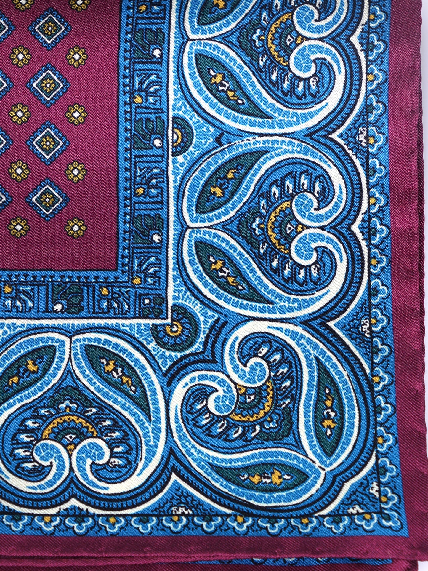 Bordeaux Printed Silk Pocket Square GAVINO