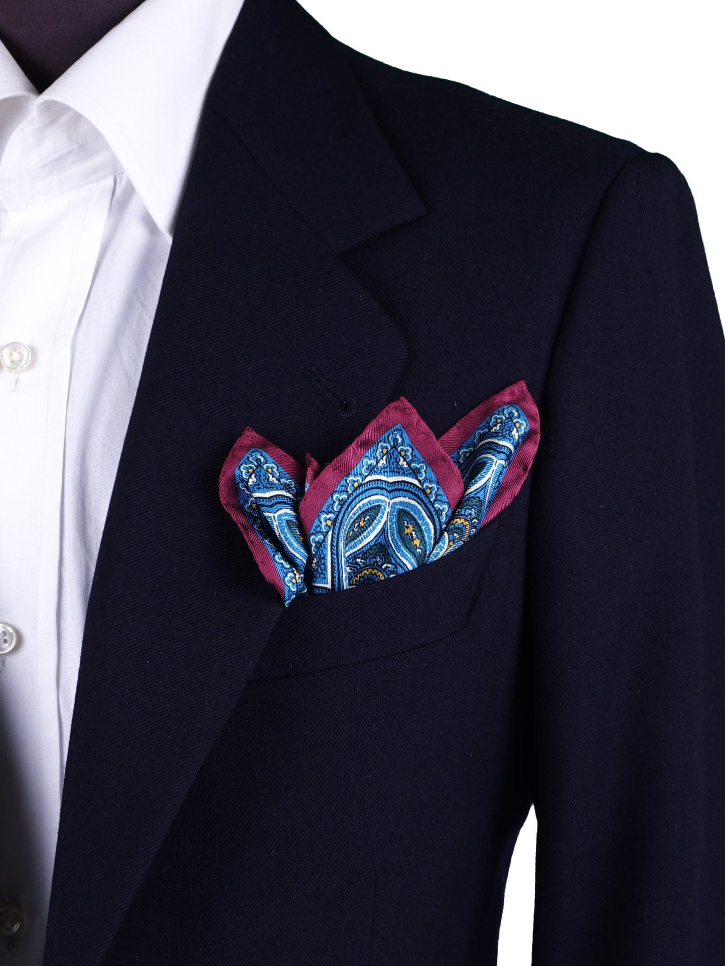 Bordeaux Printed Silk Pocket Square GAVINO