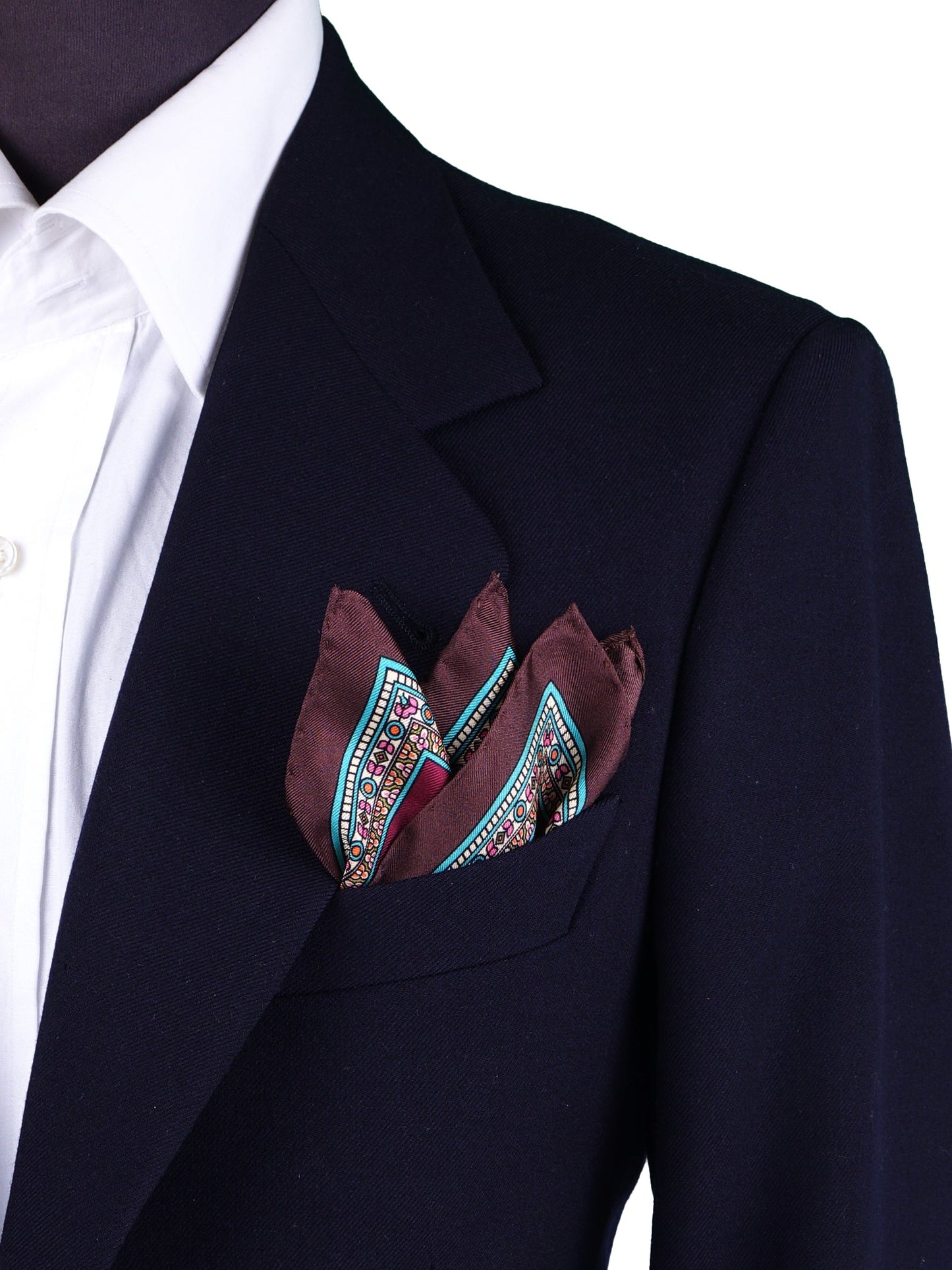 Bordeaux Printed Silk Pocket Square MILAGO