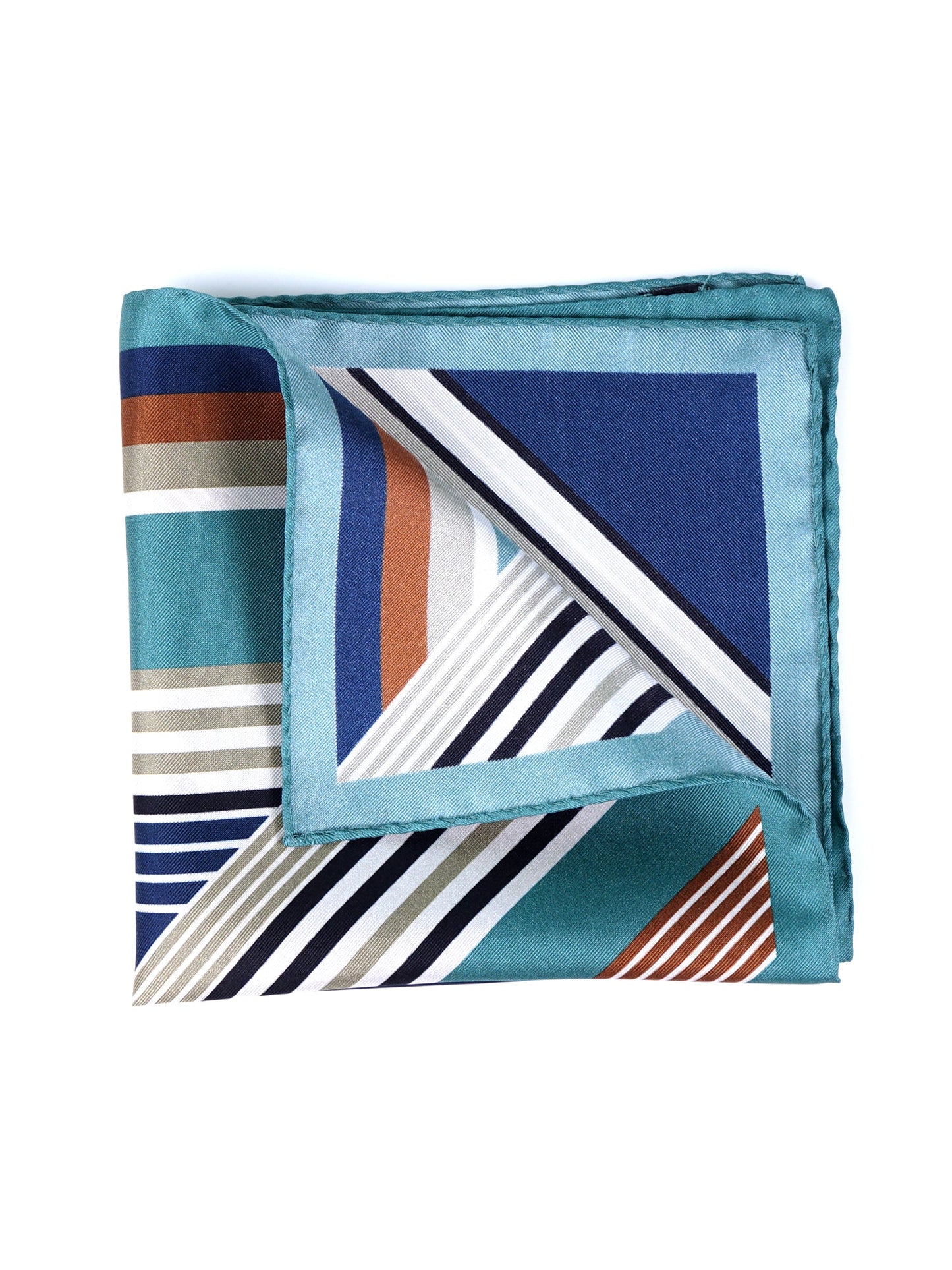 Green Printed Silk Pocket Square HOLLY
