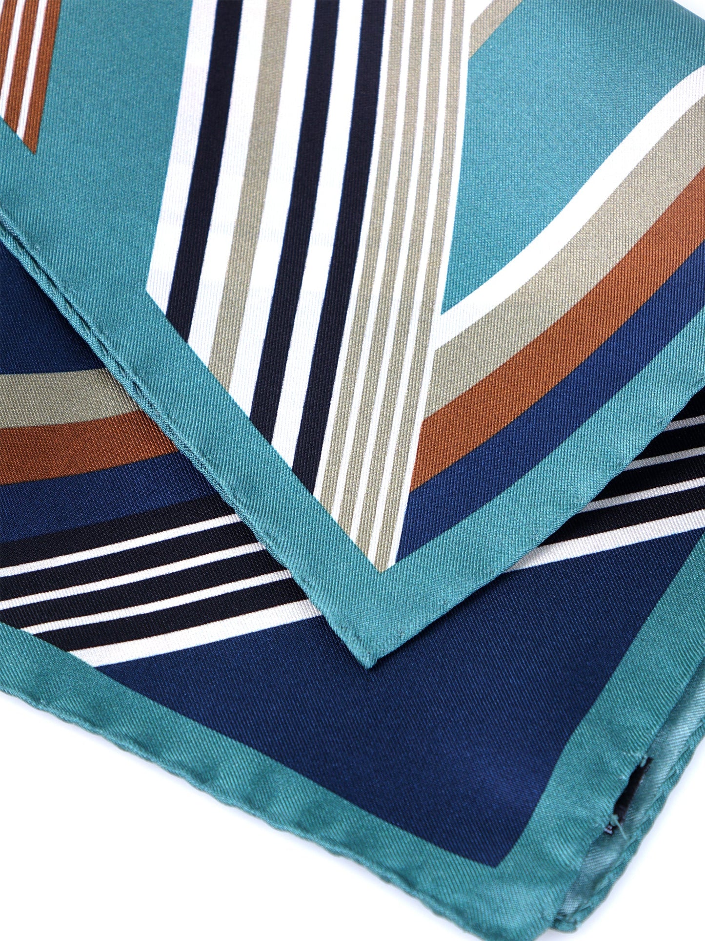 Green Printed Silk Pocket Square HOLLY