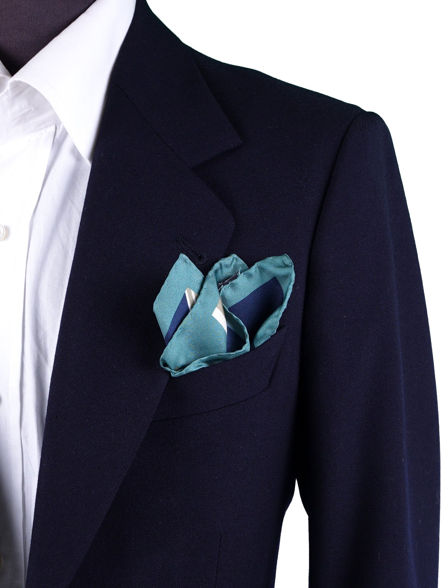 Green Printed Silk Pocket Square HOLLY