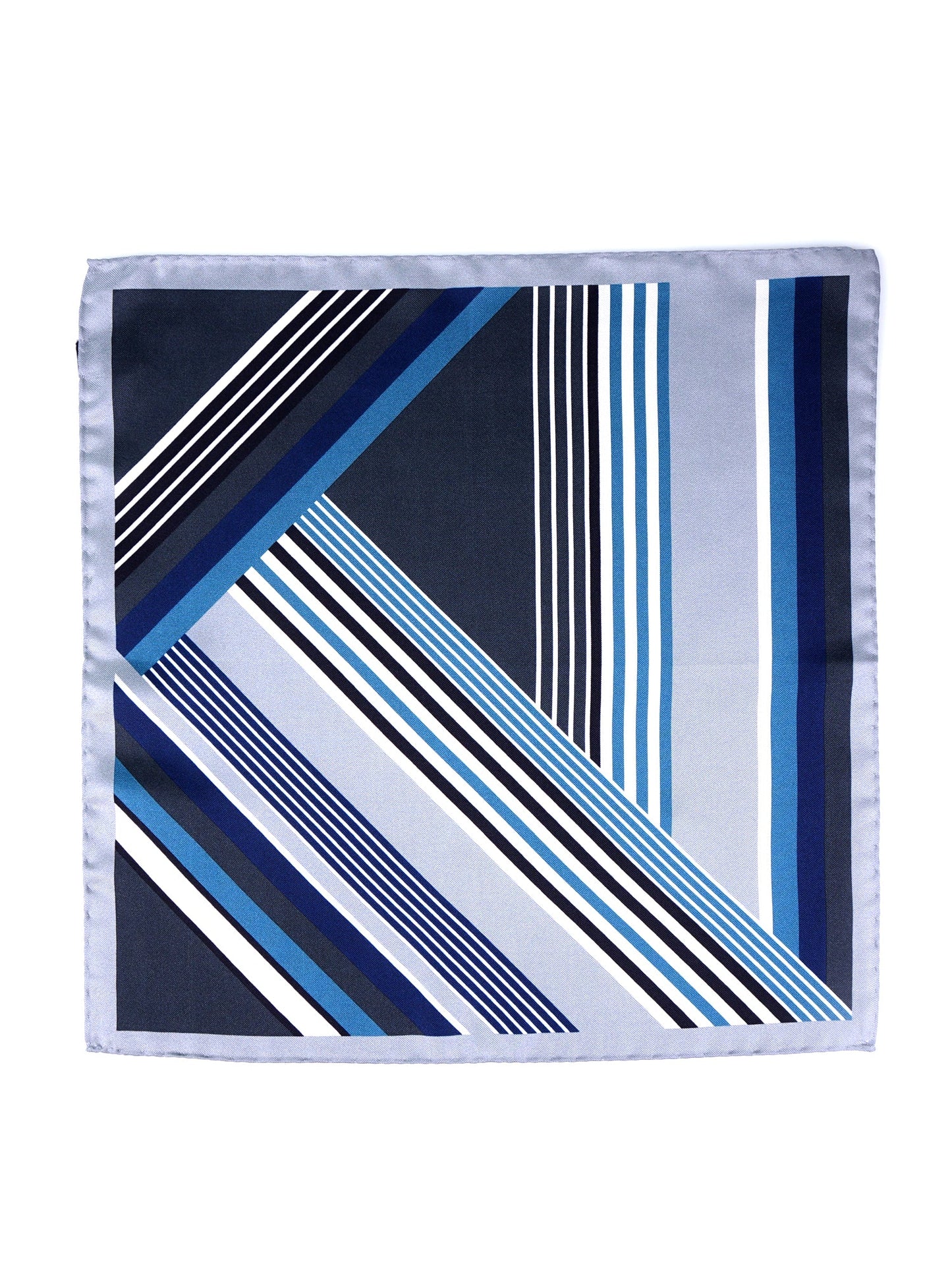 Gray Pocket Square in Pure Printed Silk HOLLY
