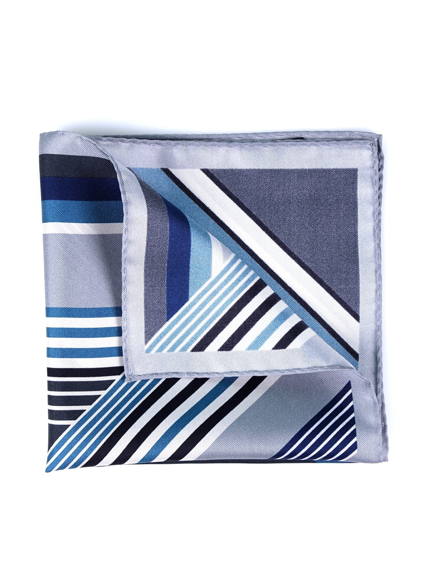 Gray Pocket Square in Pure Printed Silk HOLLY