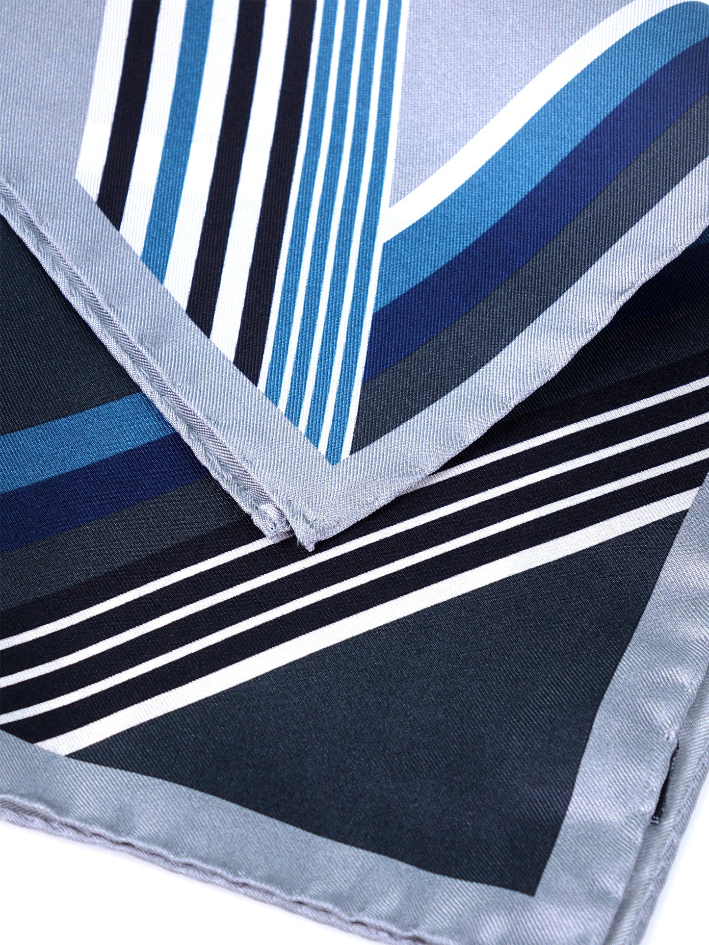 Gray Pocket Square in Pure Printed Silk HOLLY