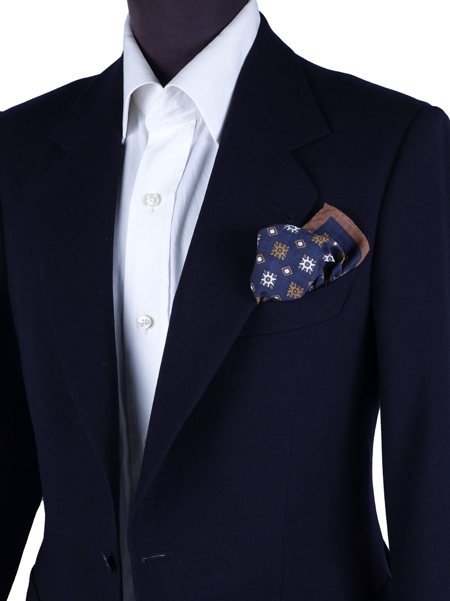 Dark Blue Cotton Pocket Square ANTONI