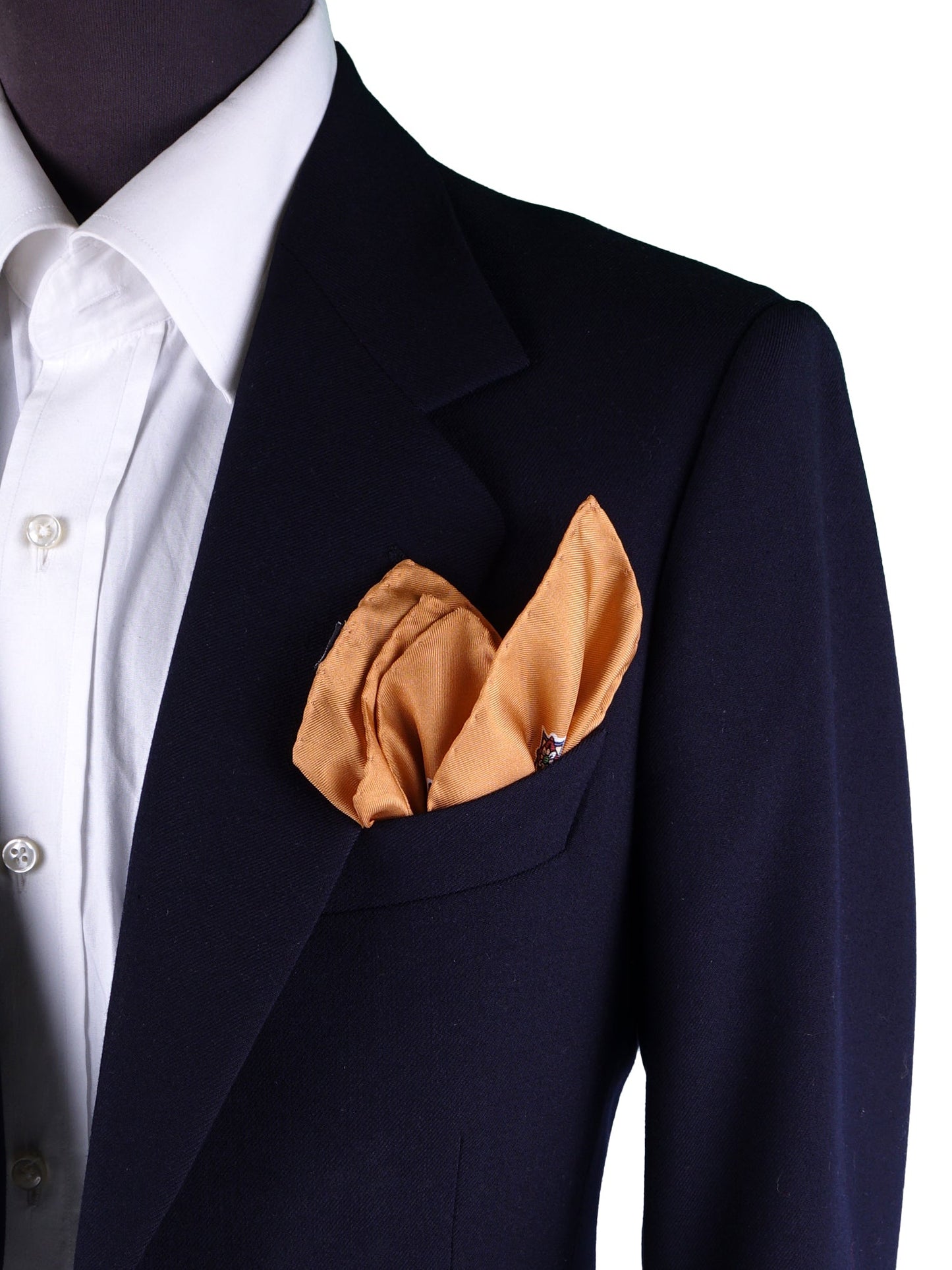 Orange Pocket Square in Pure Printed Silk HOFFMAN