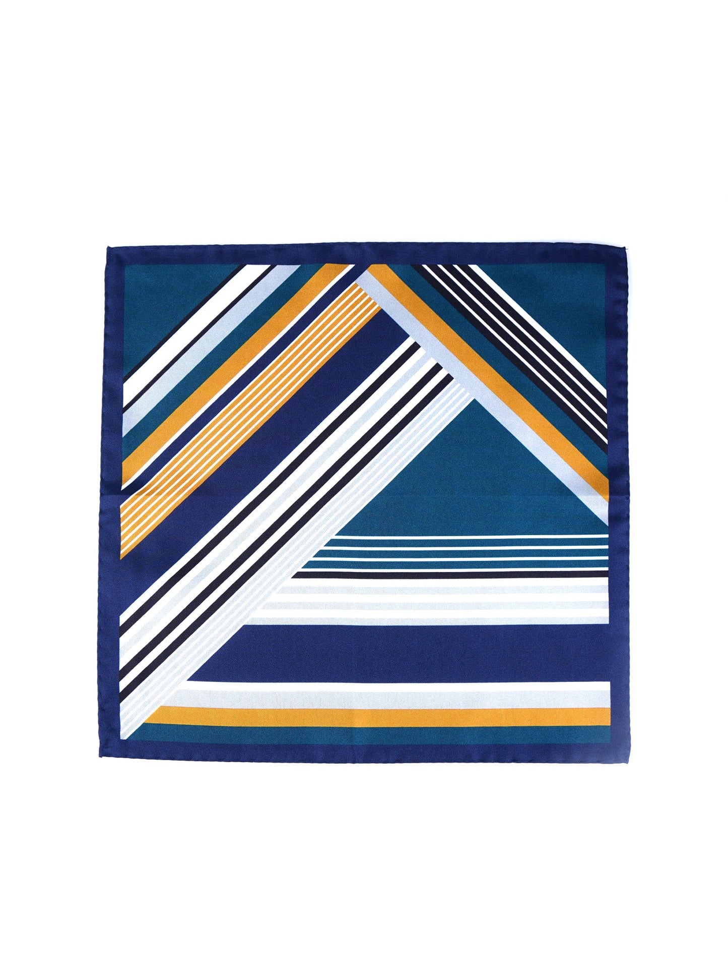 Aquamarine Pocket Square in Pure Printed Silk HOLLY