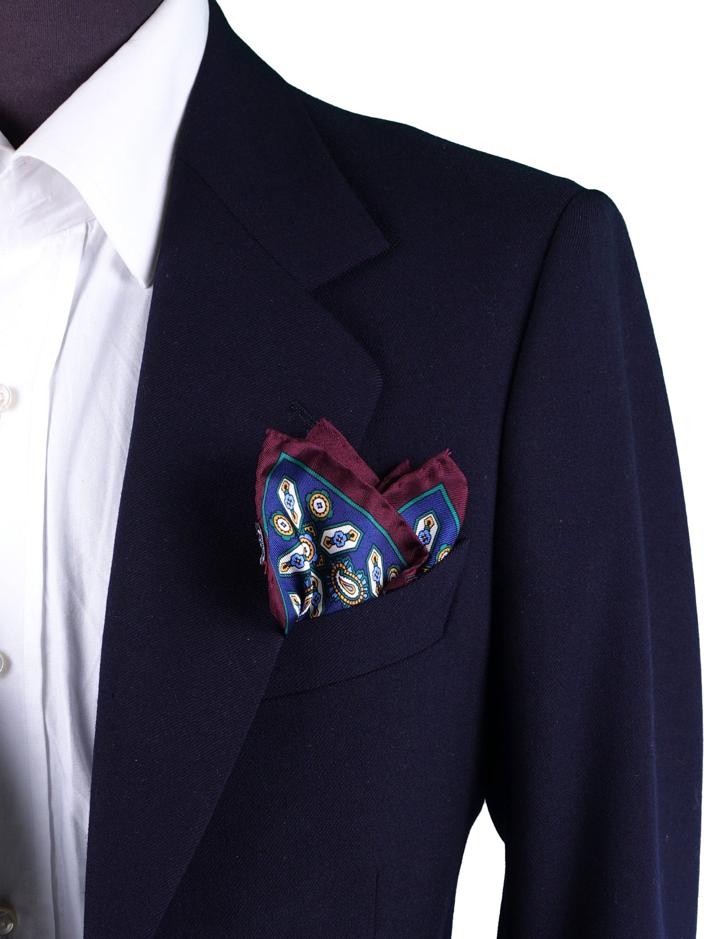 Red Pocket Square in Pure Printed Silk ROSARIO