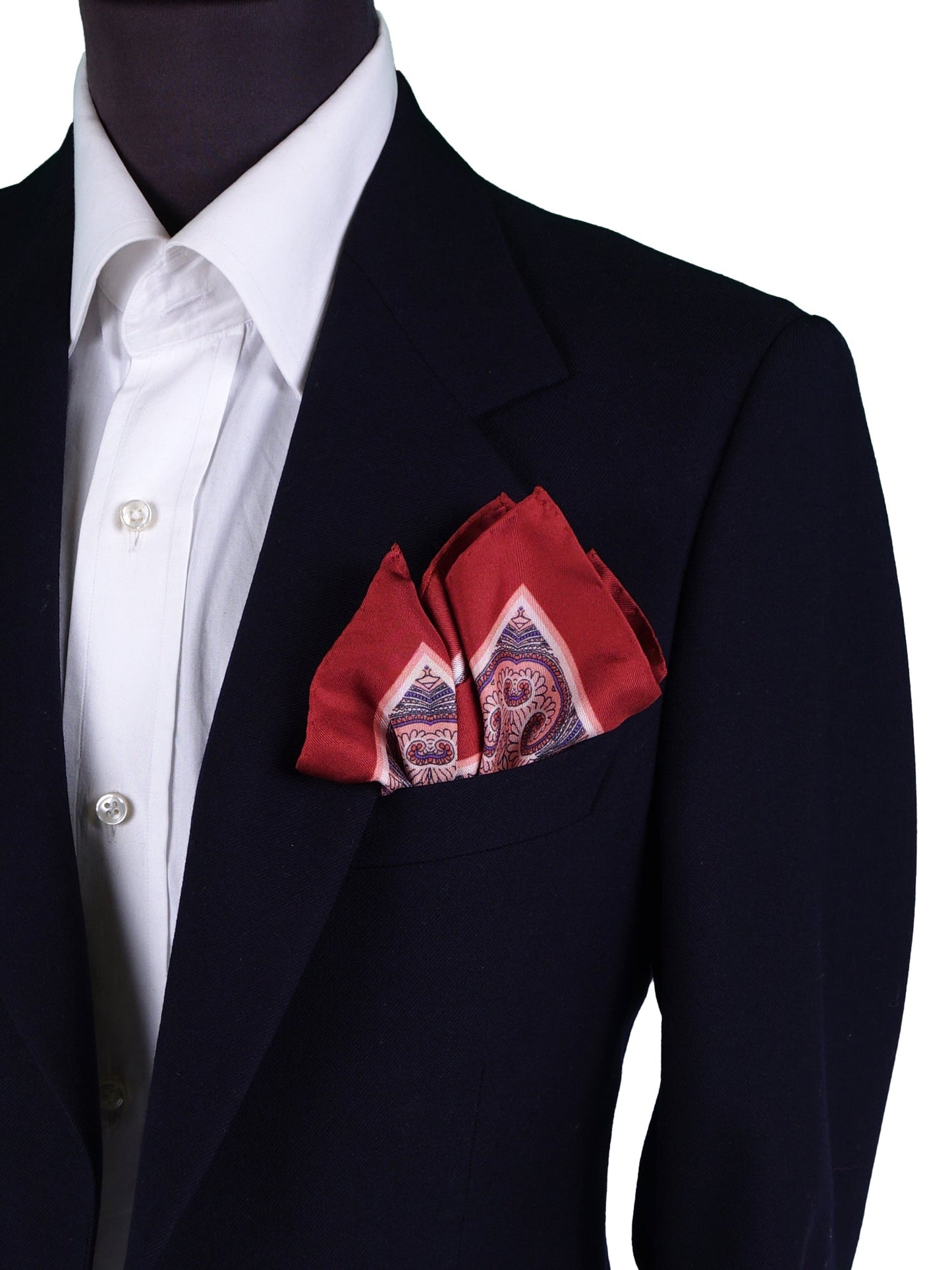 Rust Pocket Square in Pure Printed Silk SALVIO