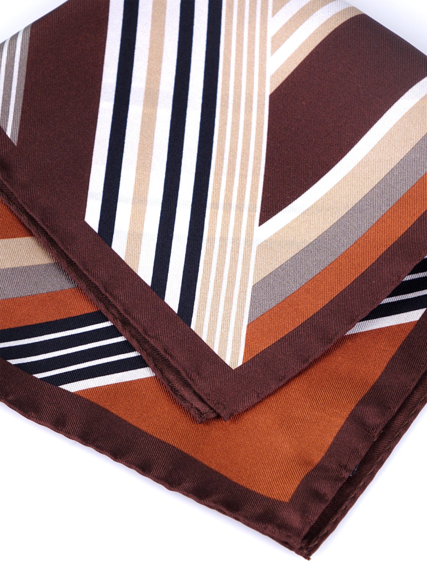 Rust Pocket Square in Pure Printed Silk HOLLY