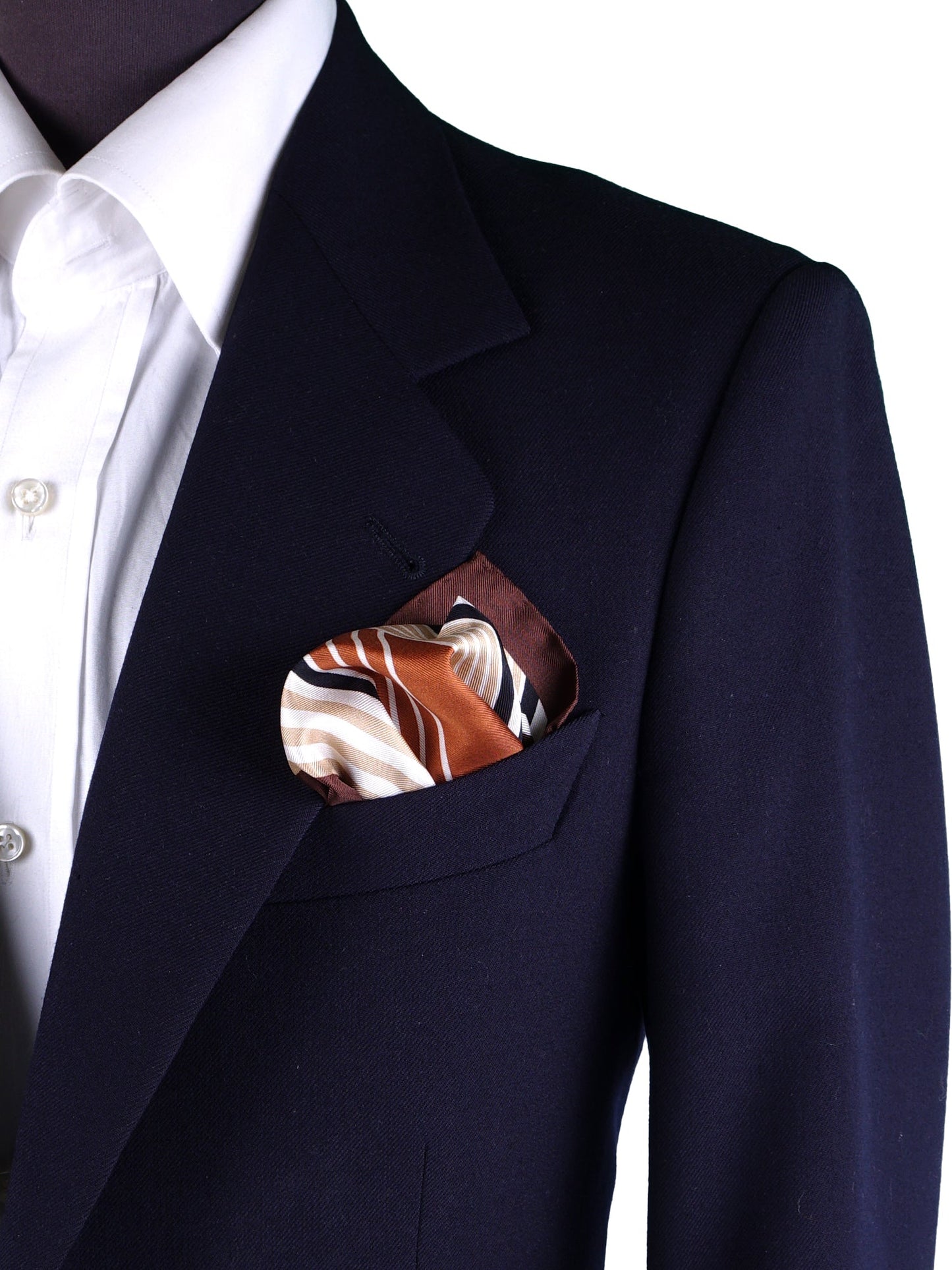 Rust Pocket Square in Pure Printed Silk HOLLY