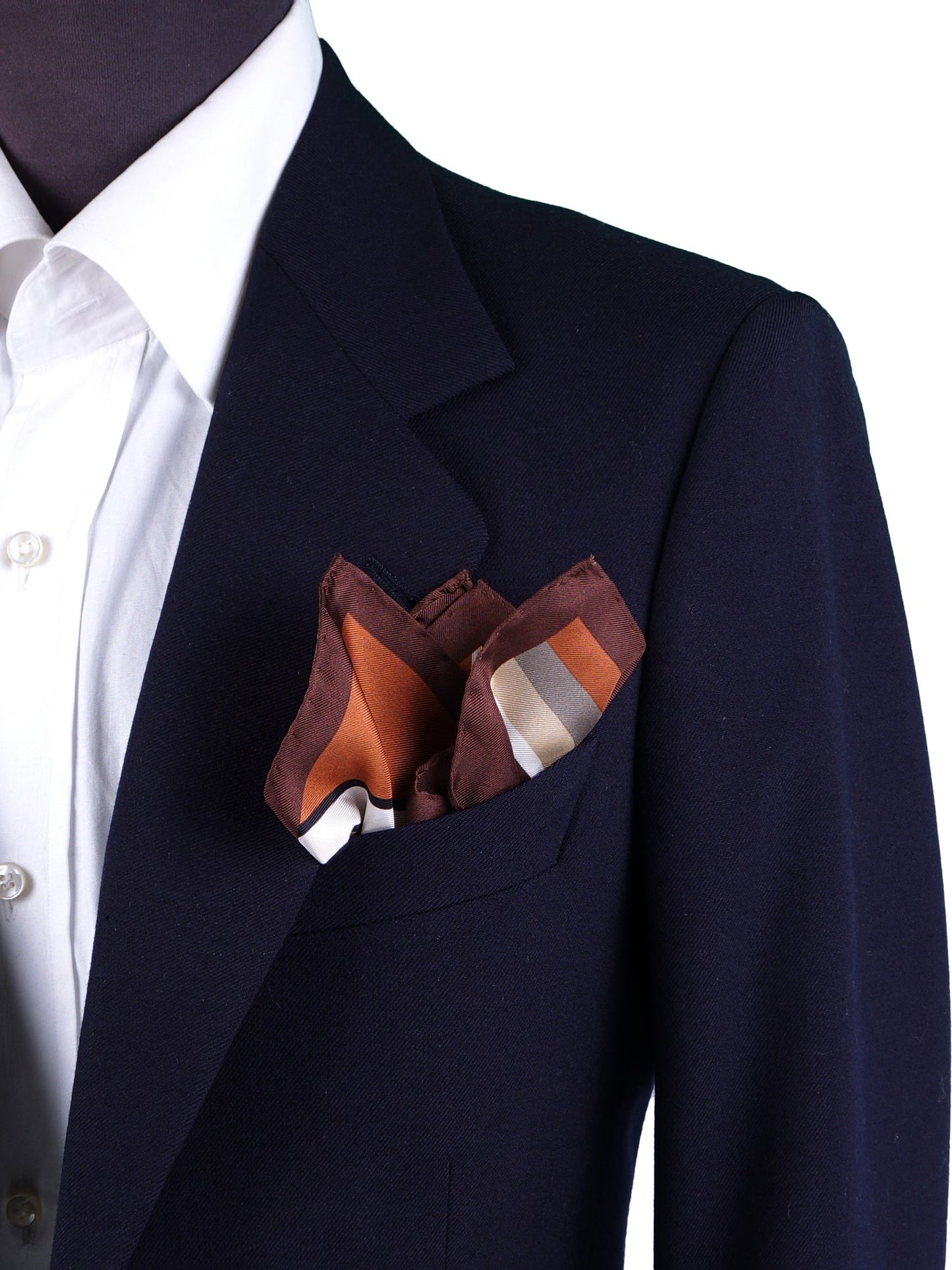 Rust Pocket Square in Pure Printed Silk HOLLY