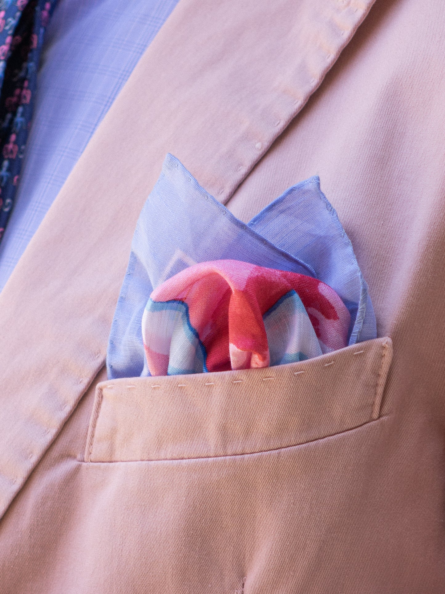 Sky Blue Linen Pocket Square NEMO