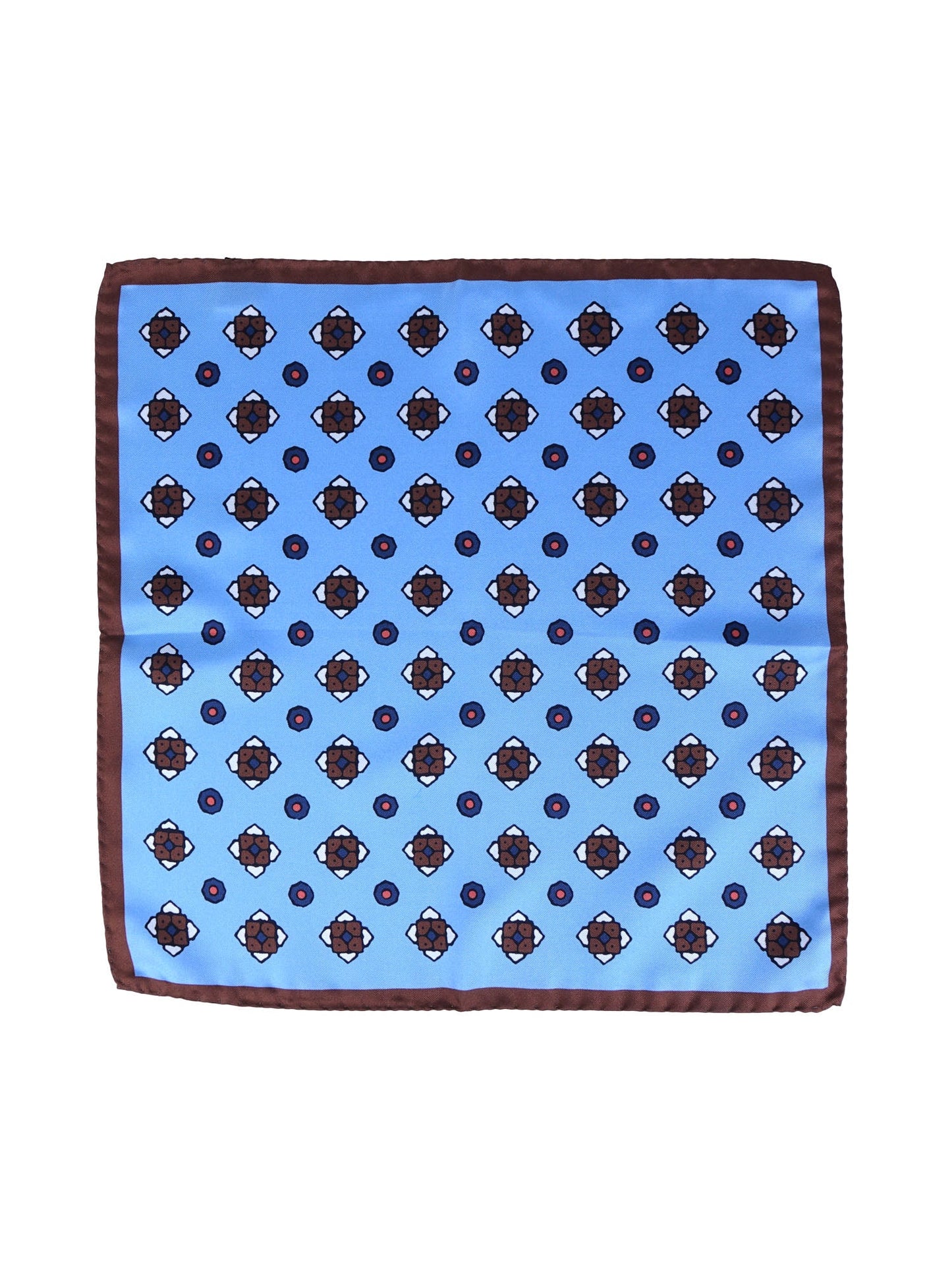 Light Blue Silk Printed Pocket Square ALMA