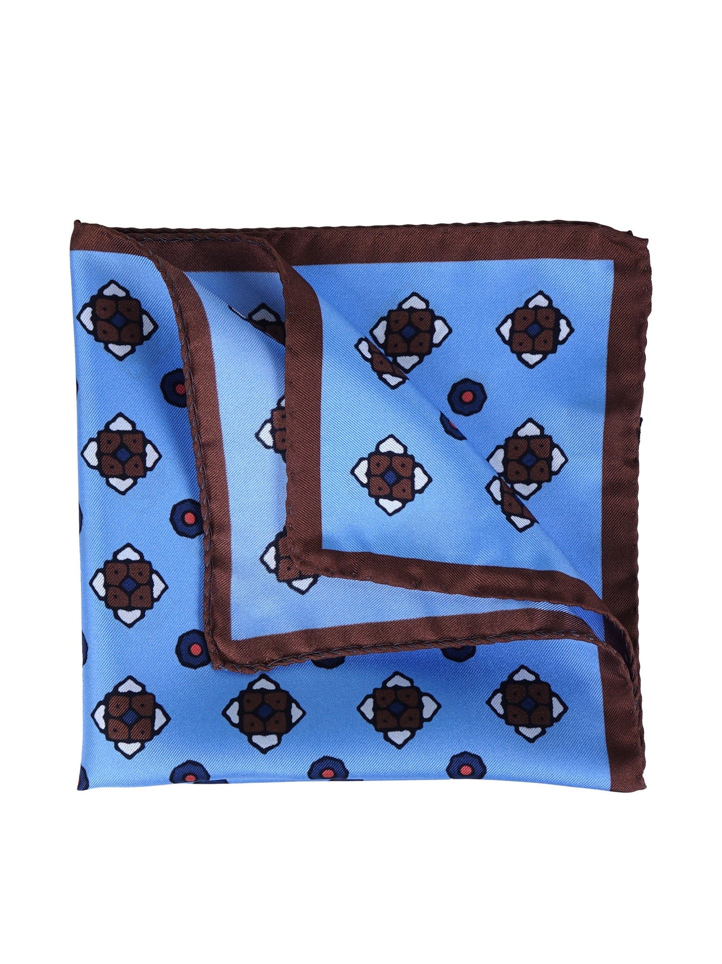 Light Blue Silk Printed Pocket Square ALMA
