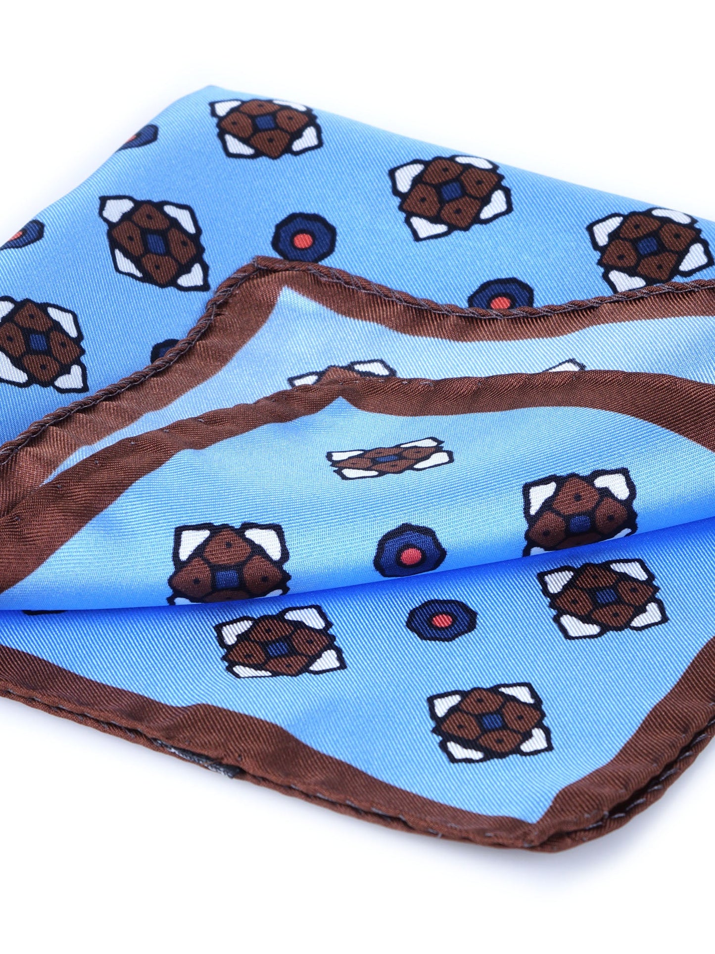 Light Blue Silk Printed Pocket Square ALMA