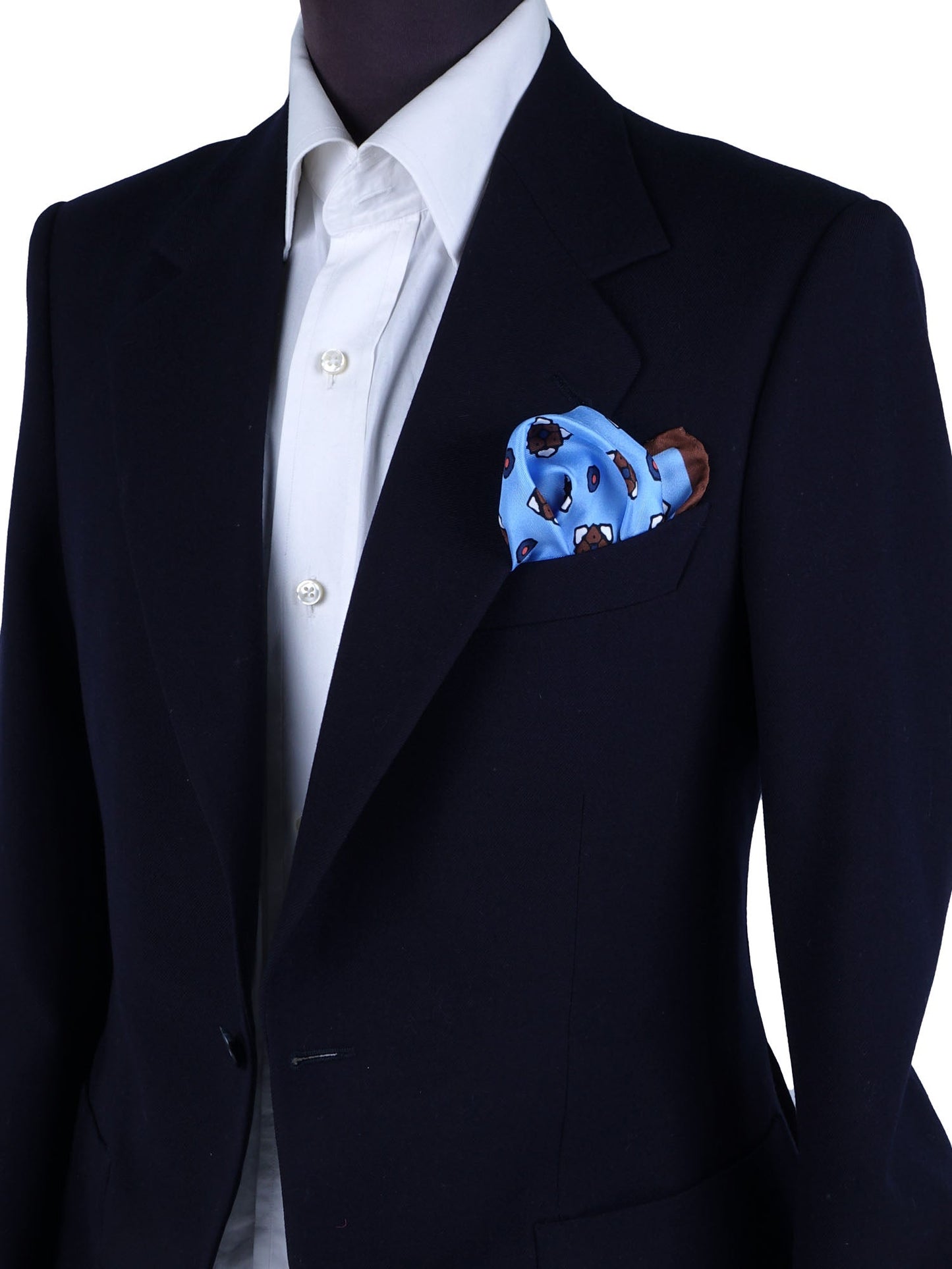 Light Blue Silk Printed Pocket Square ALMA