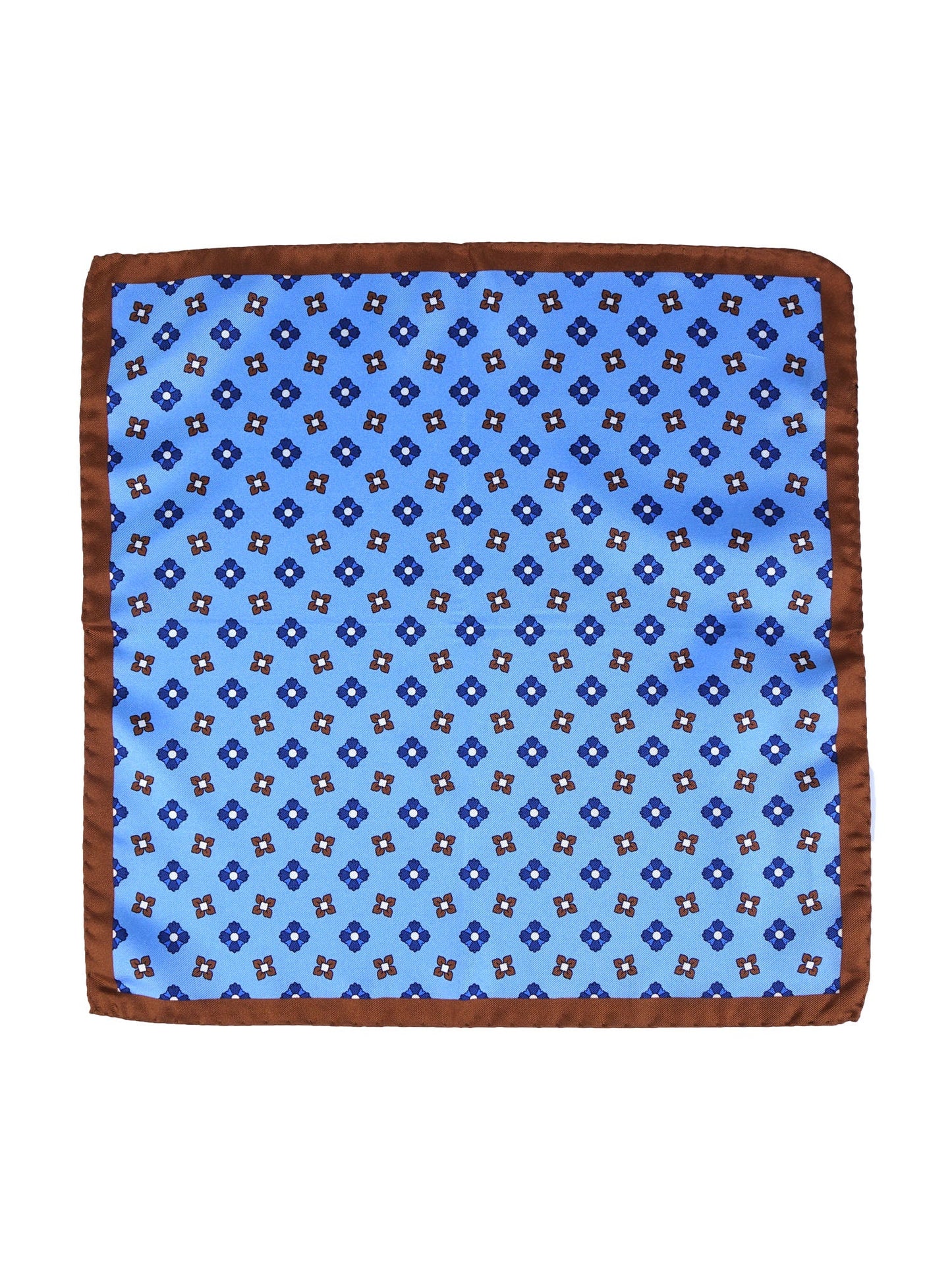 Light blue silk printed pocket square ENEA