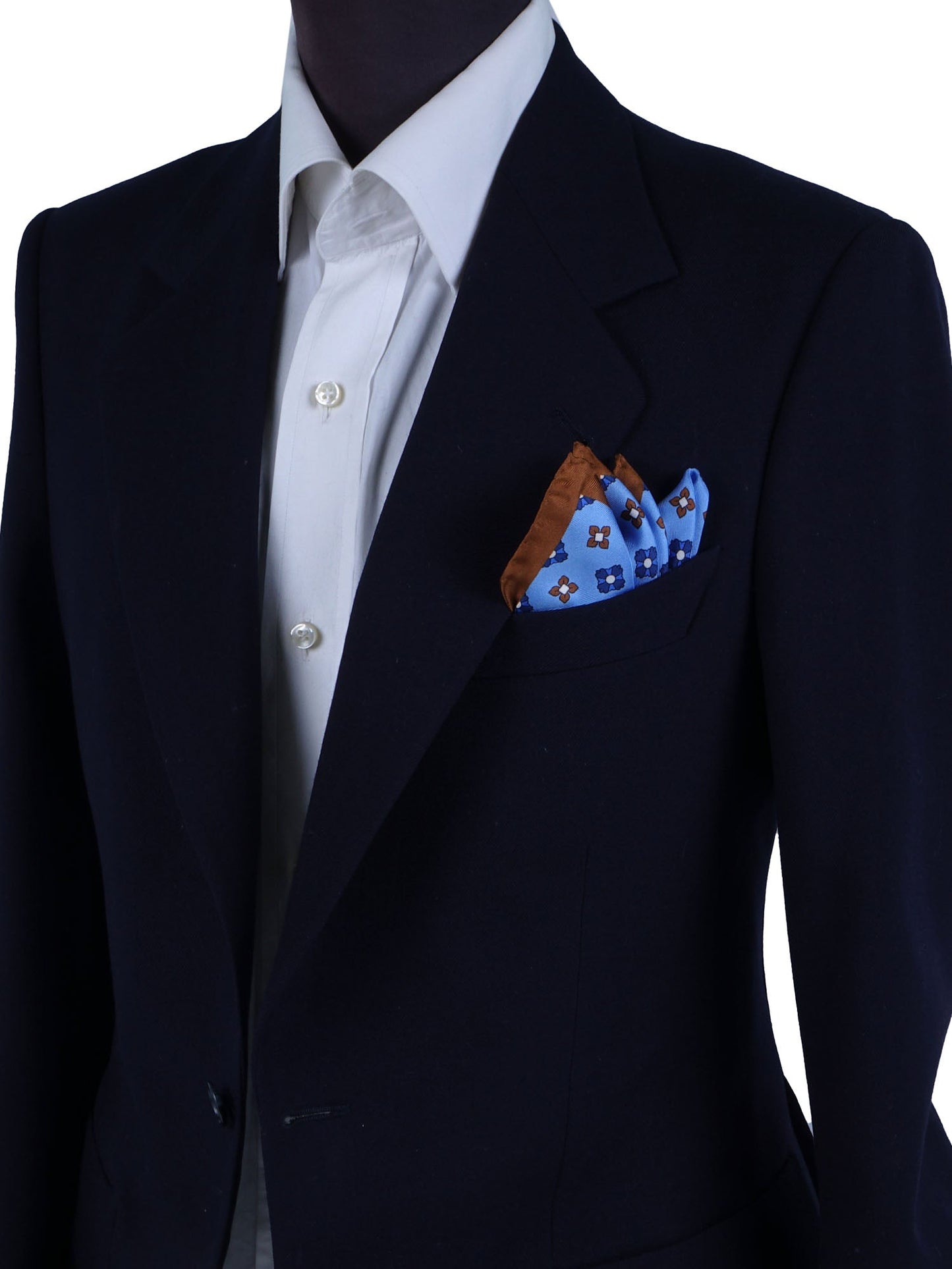 Light blue silk printed pocket square ENEA