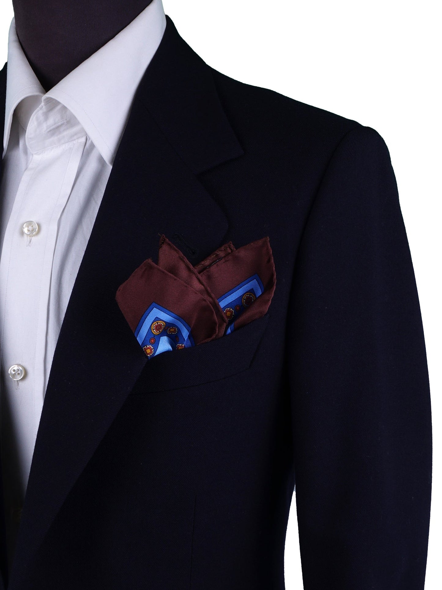 Light Blue Pocket Square in Pure Printed Silk MAFFEI