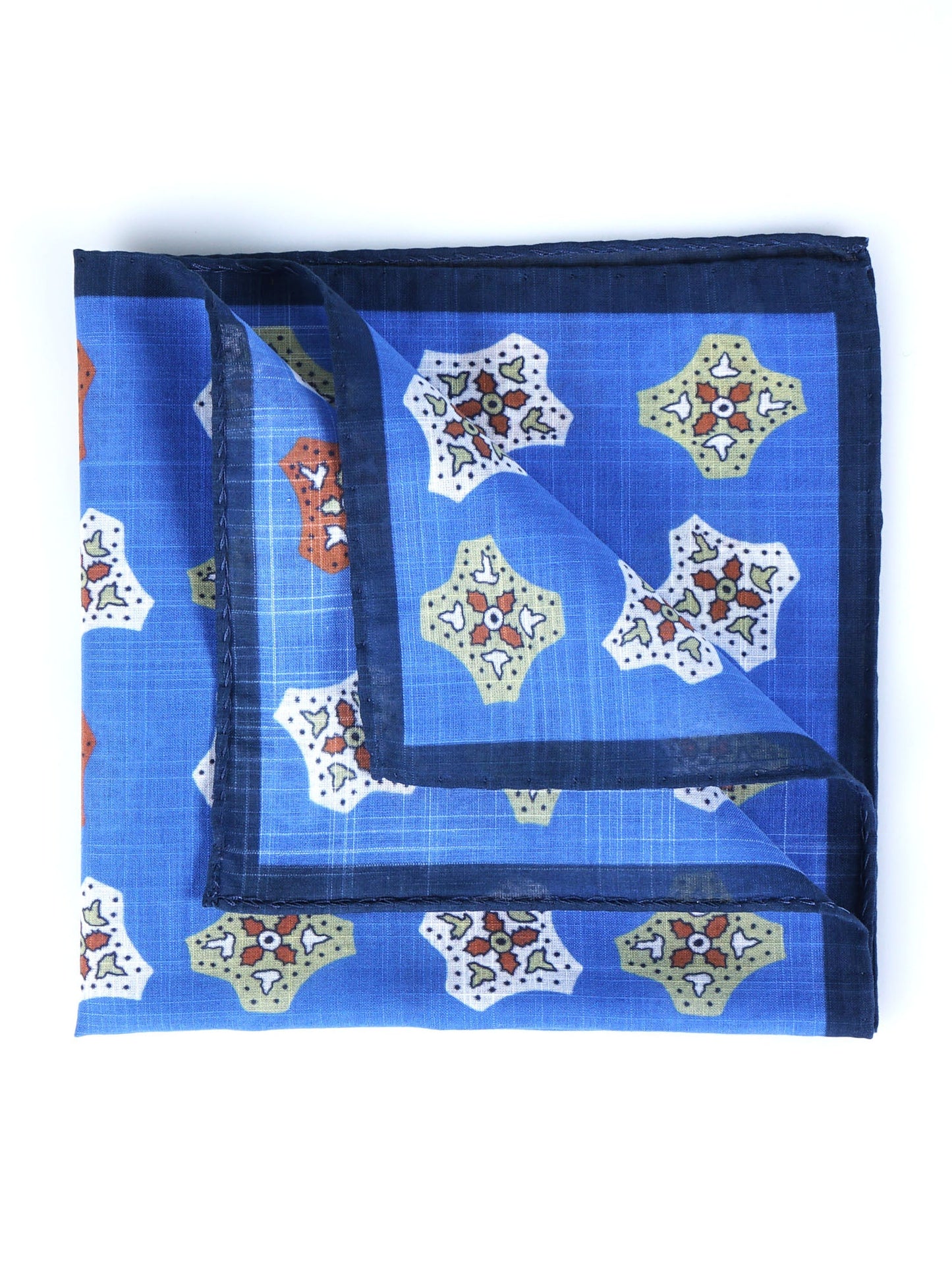 Light Blue Cotton Pocket Square GIANGY