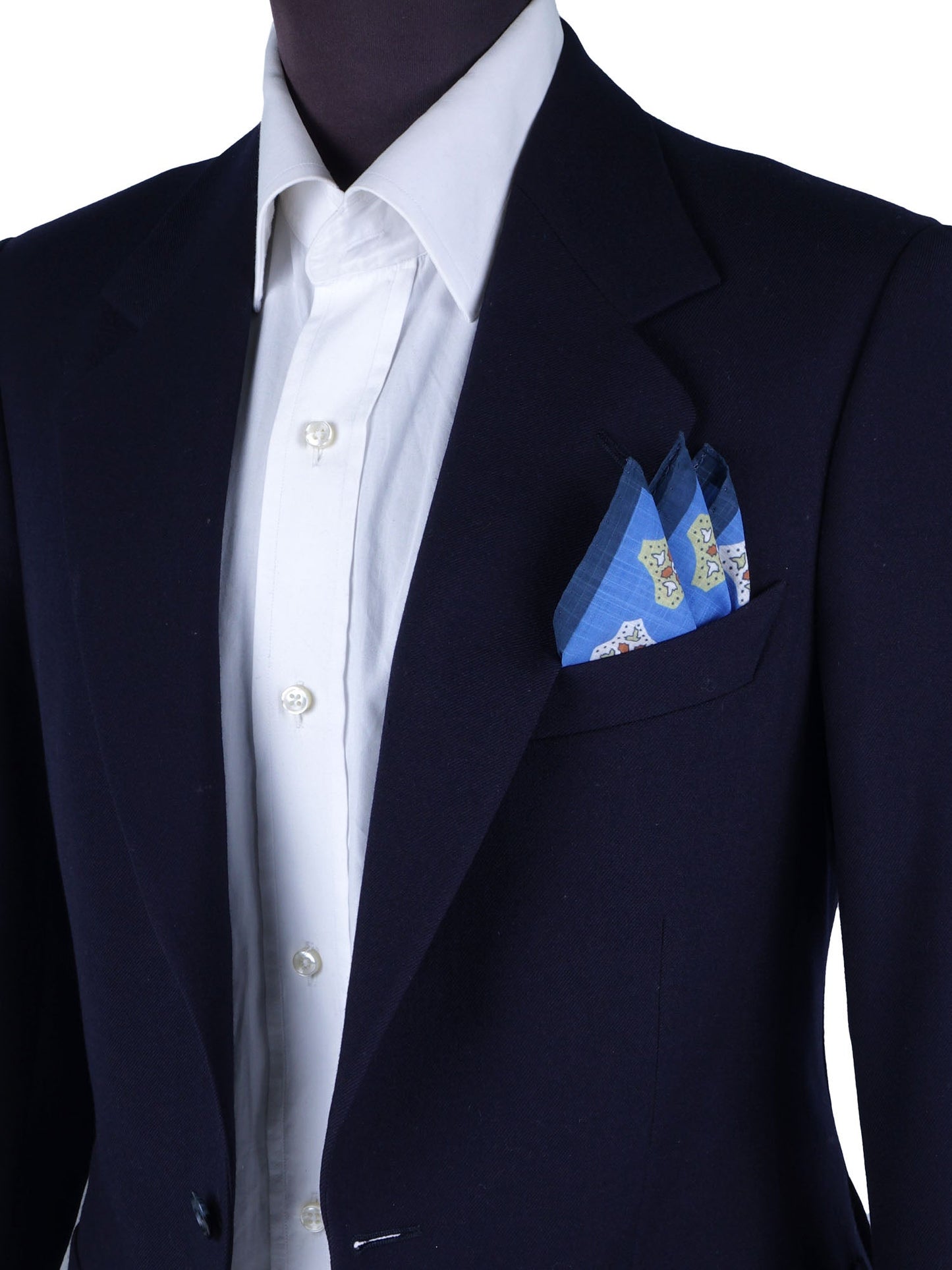 Light Blue Cotton Pocket Square GIANGY