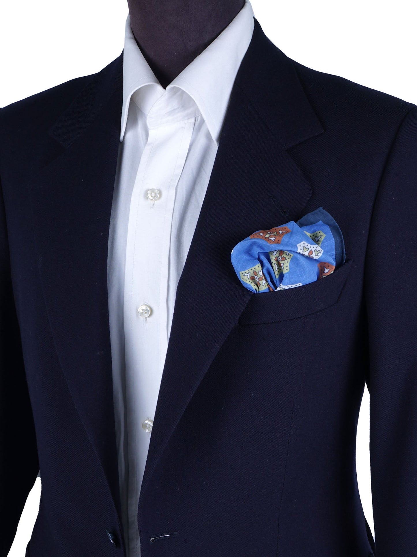 Light Blue Cotton Pocket Square GIANGY