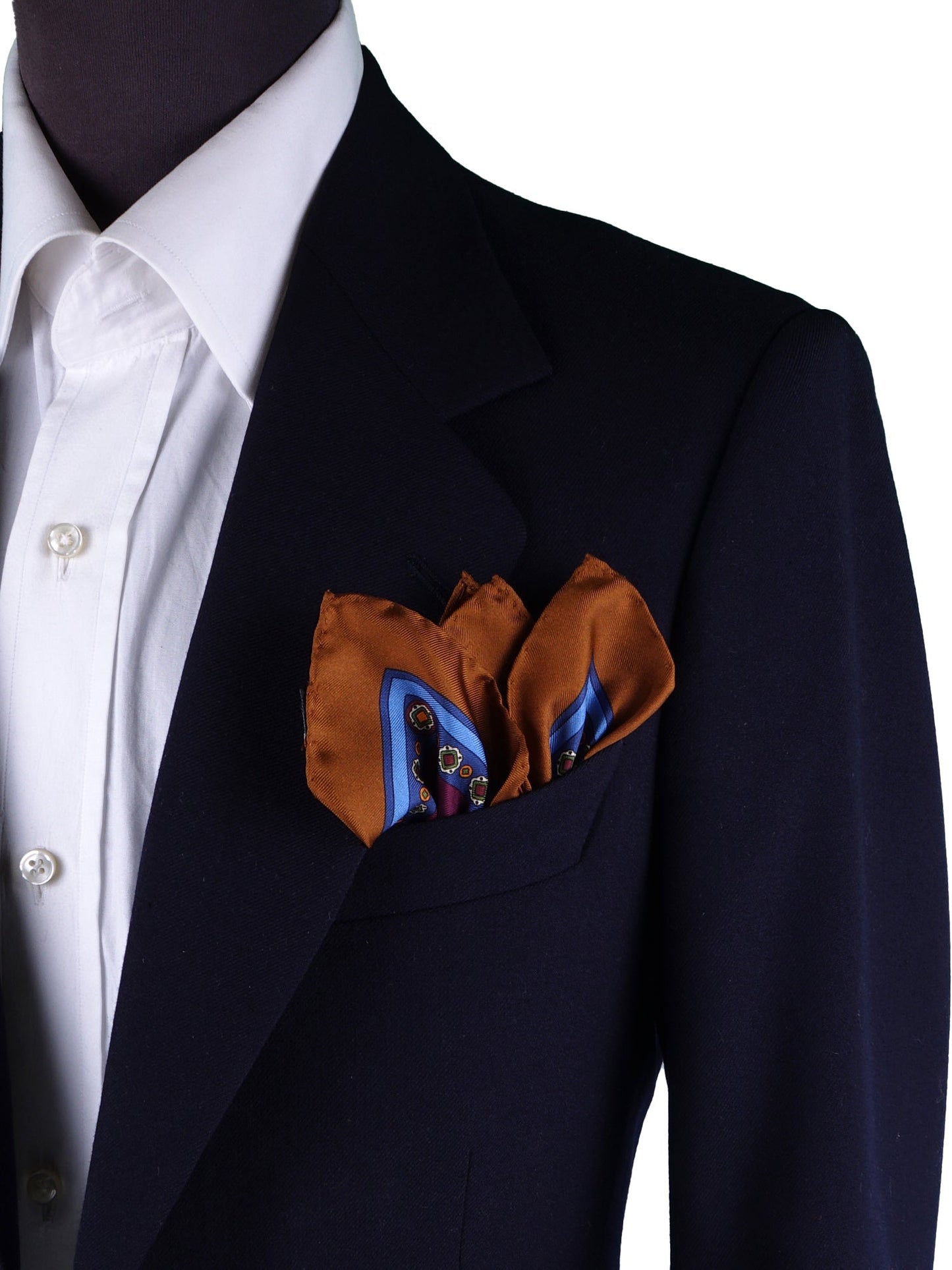 Burgundy Pocket Square in Pure Printed Silk MAFFEI