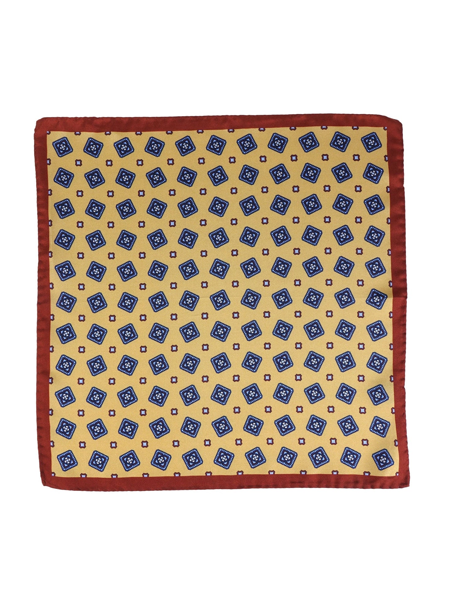 Yellow Printed Silk Pocket Square ELIA